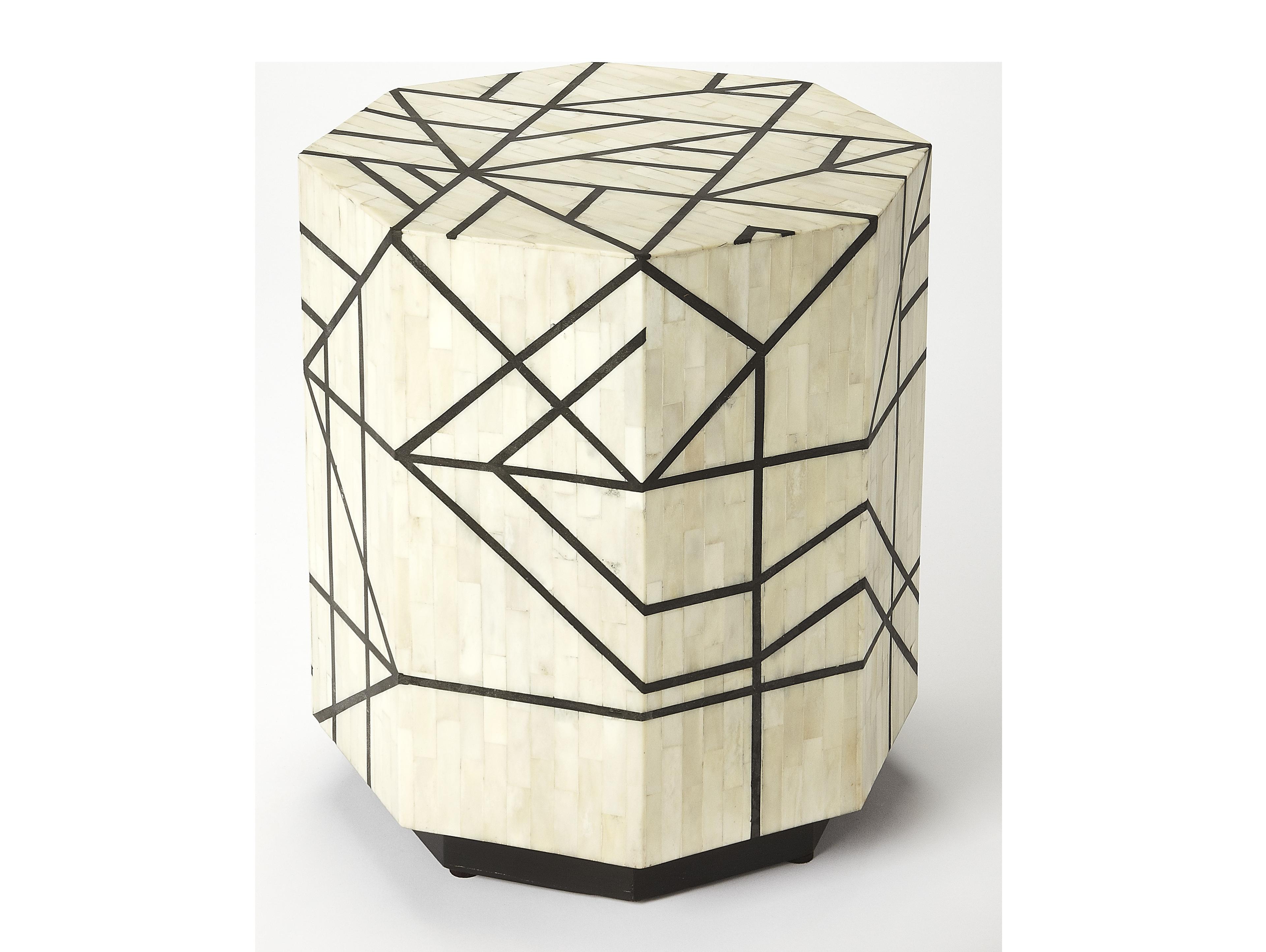 Butler Greta Octagon Black Bone Inlay End Table