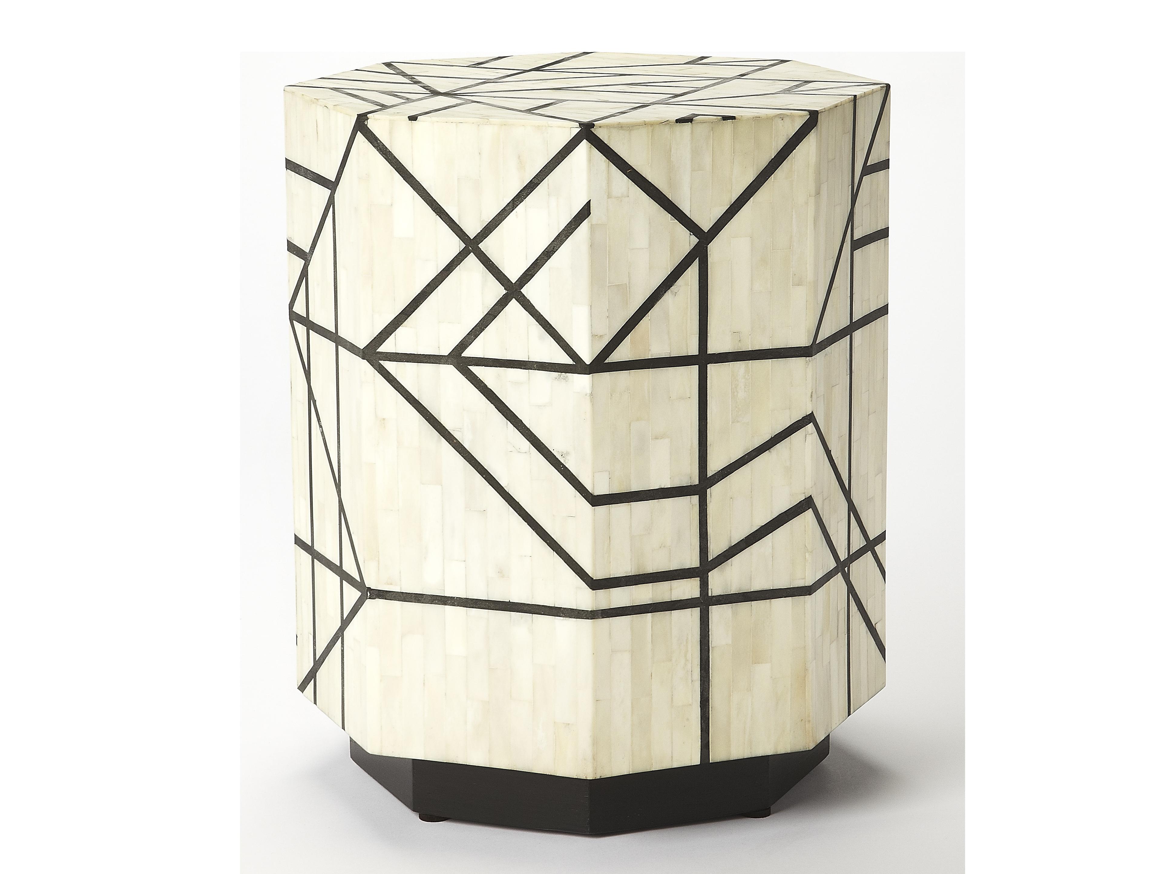 Butler Greta Octagon Black Bone Inlay End Table