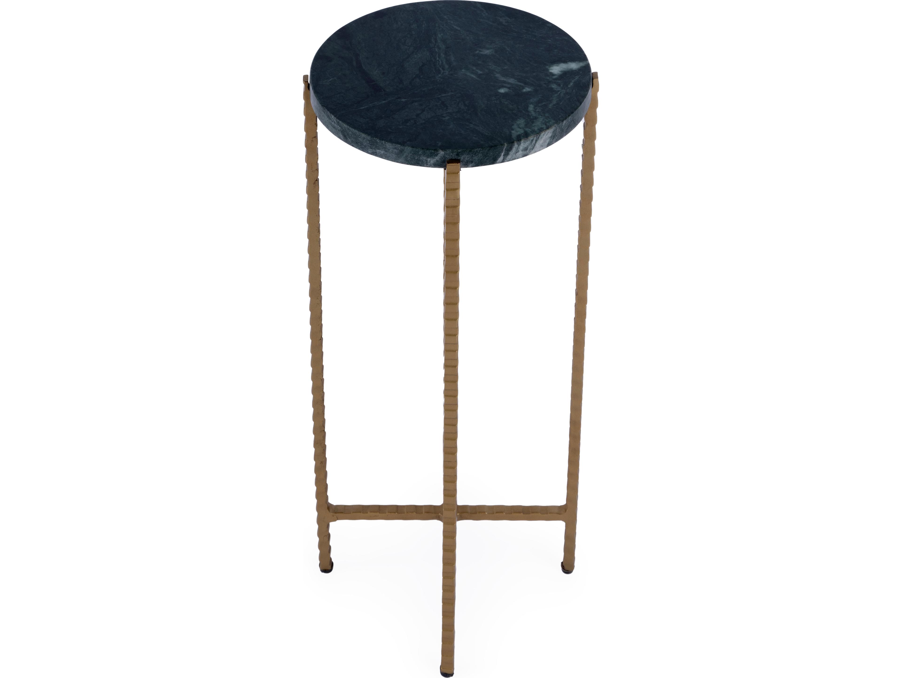 Butler Nigella Round Green Marble End Table