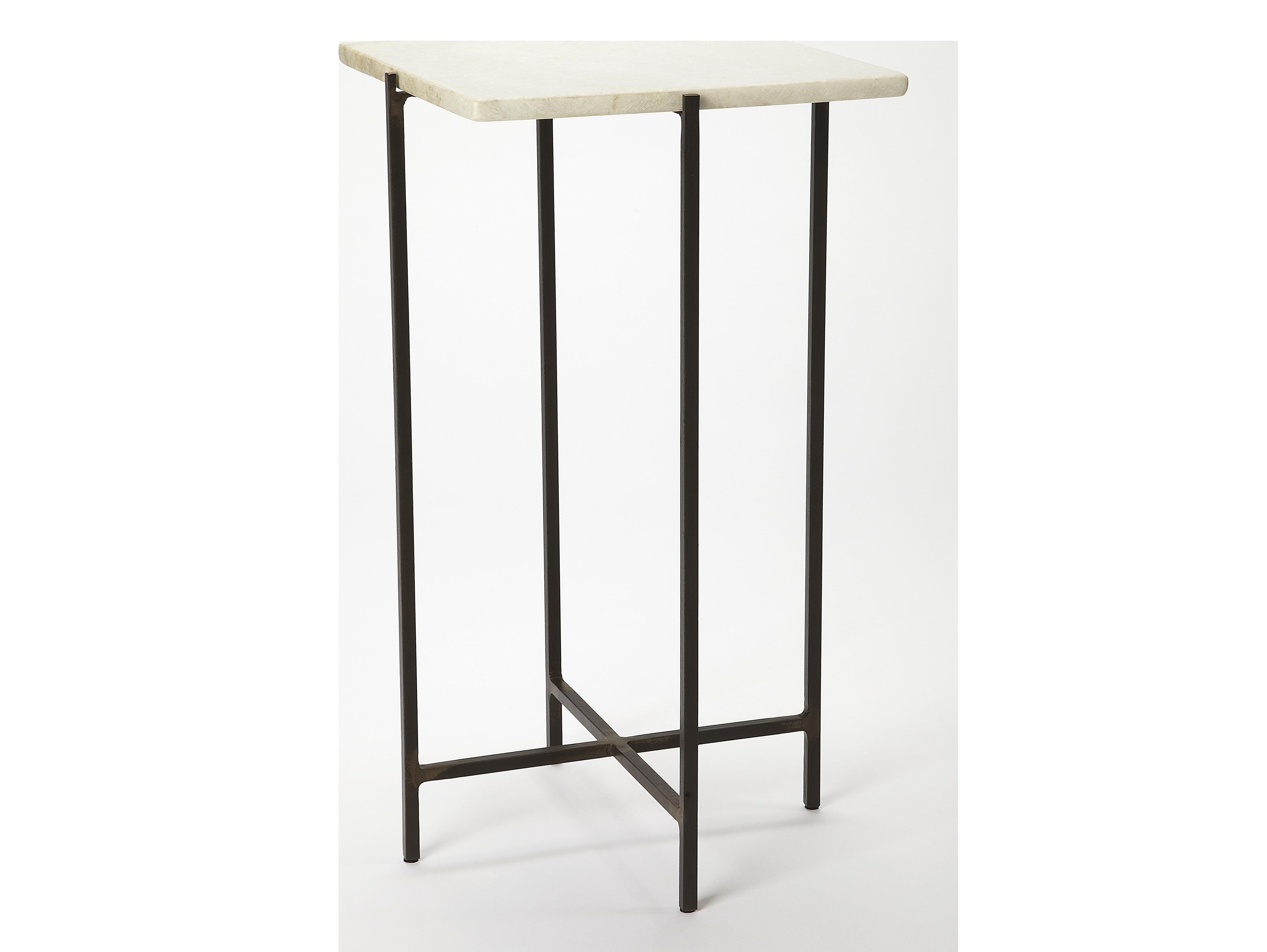Butler Nigella Square Marble And Metal End Table
