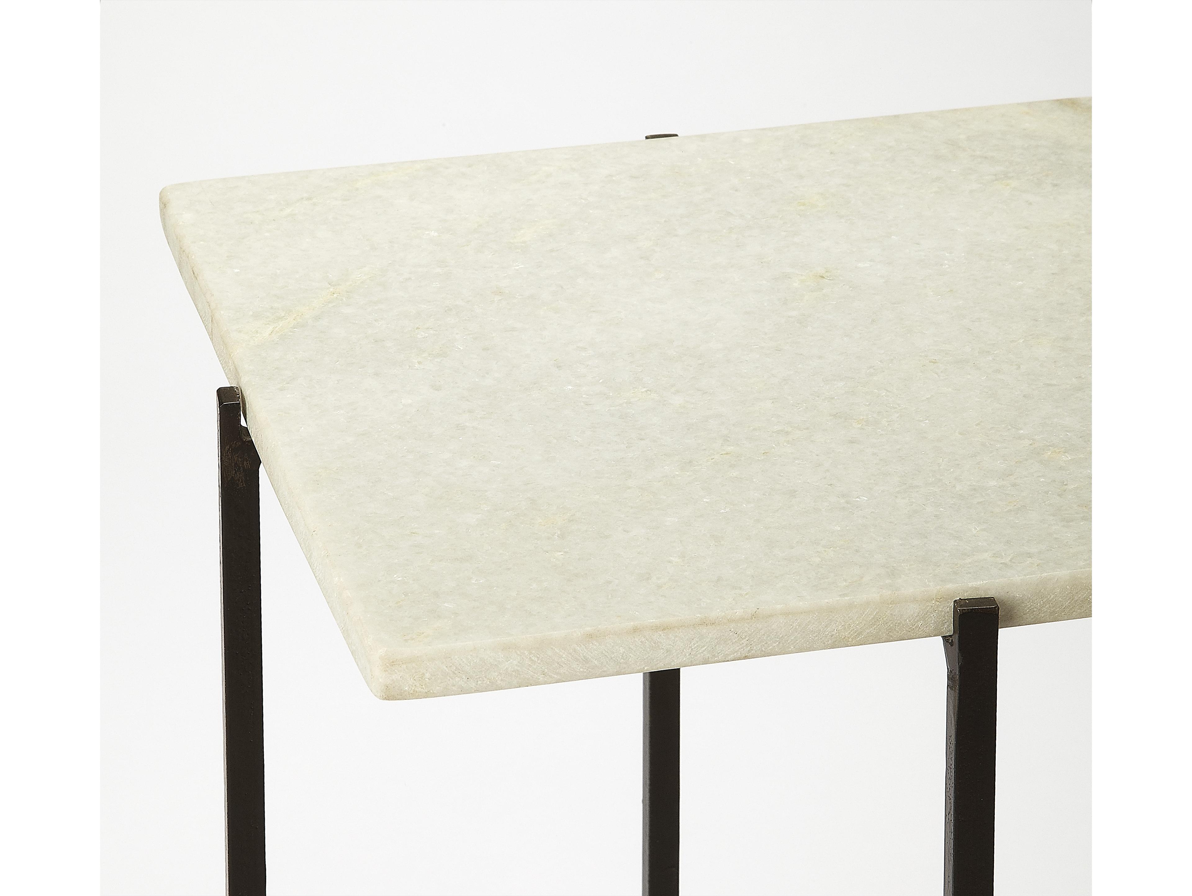 Butler Nigella Square Marble And Metal End Table