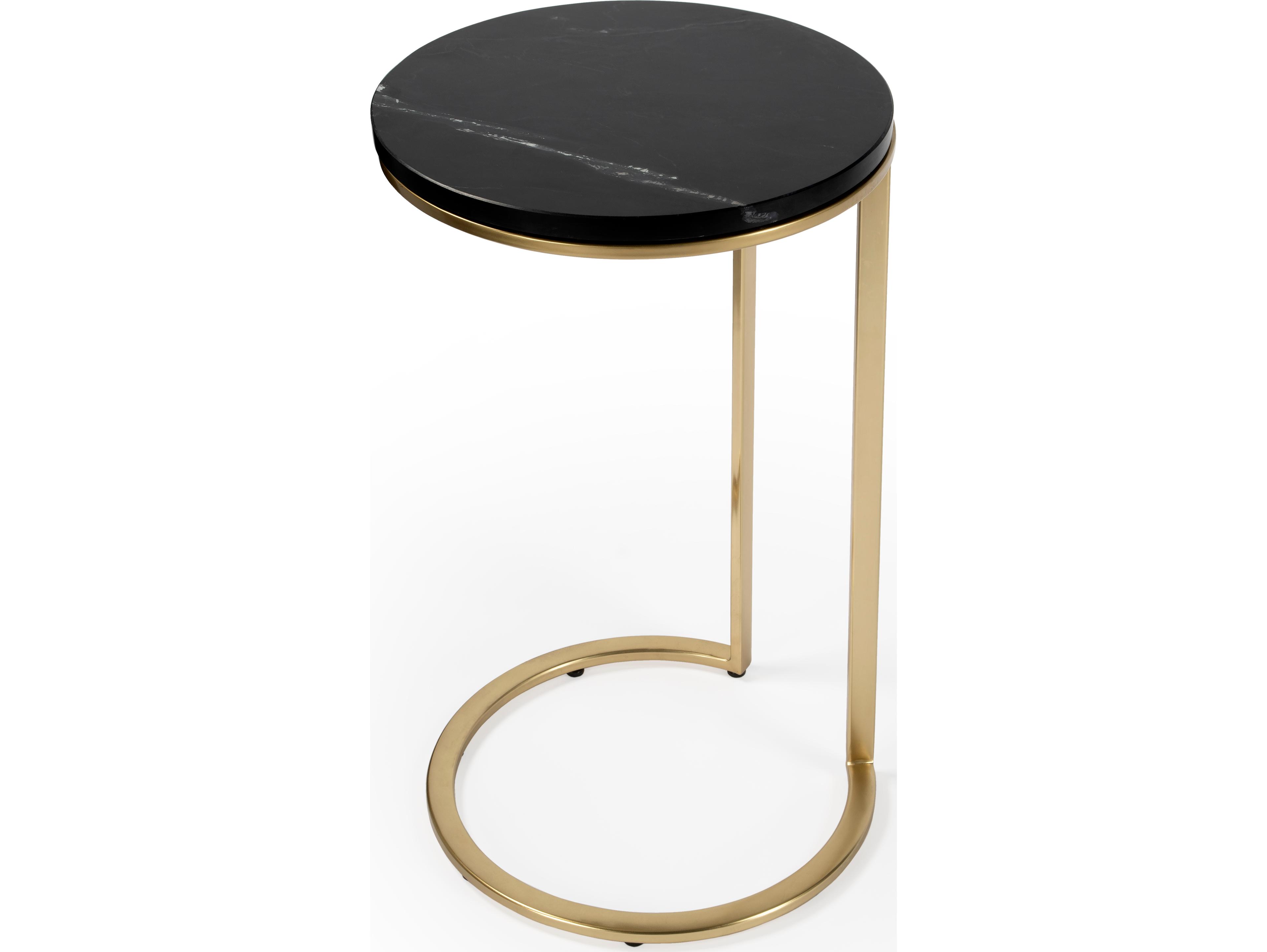 Butler Shounderia Round Black Marble End Table
