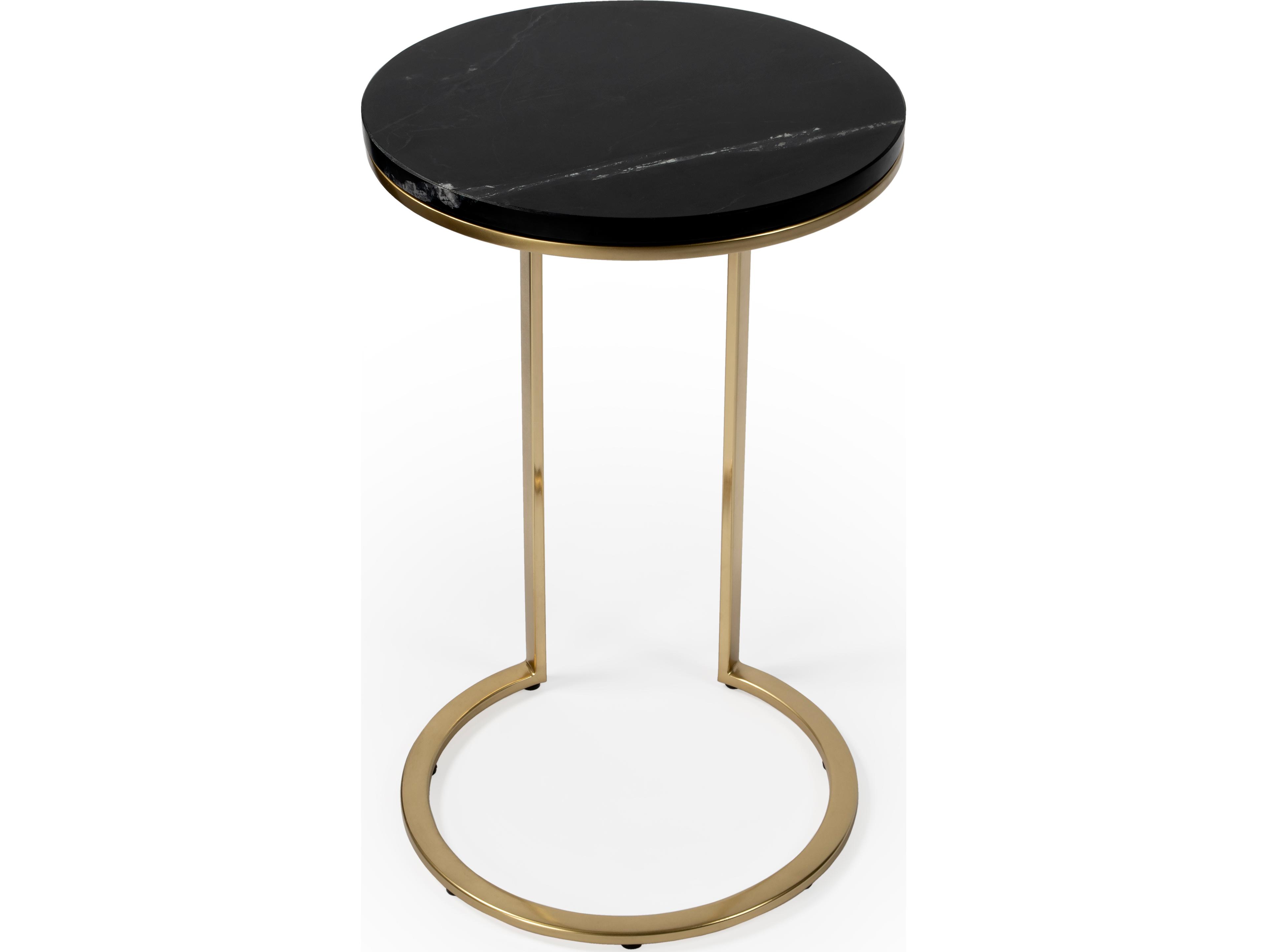 Butler Shounderia Round Black Marble End Table