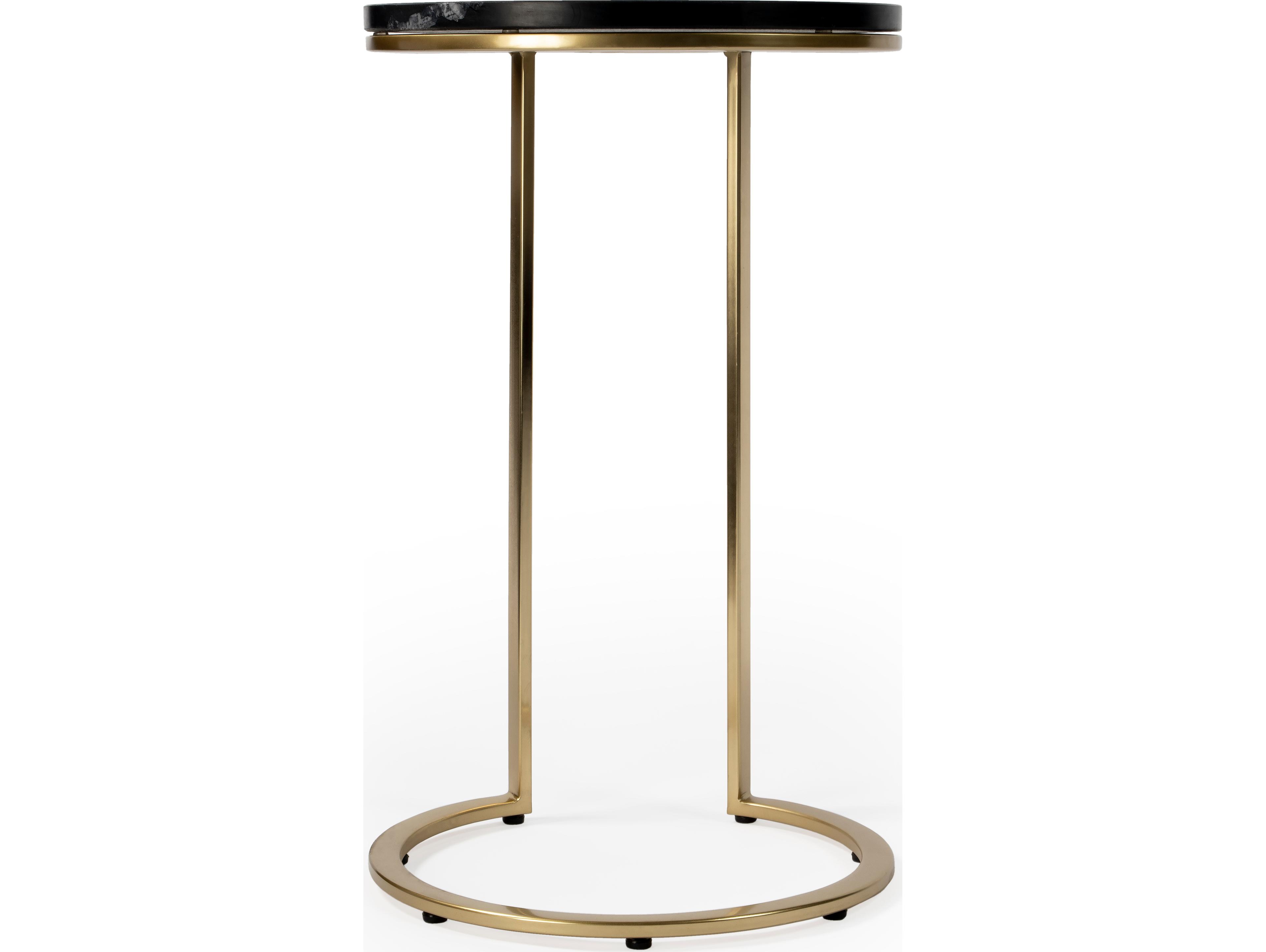 Butler Shounderia Round Black Marble End Table