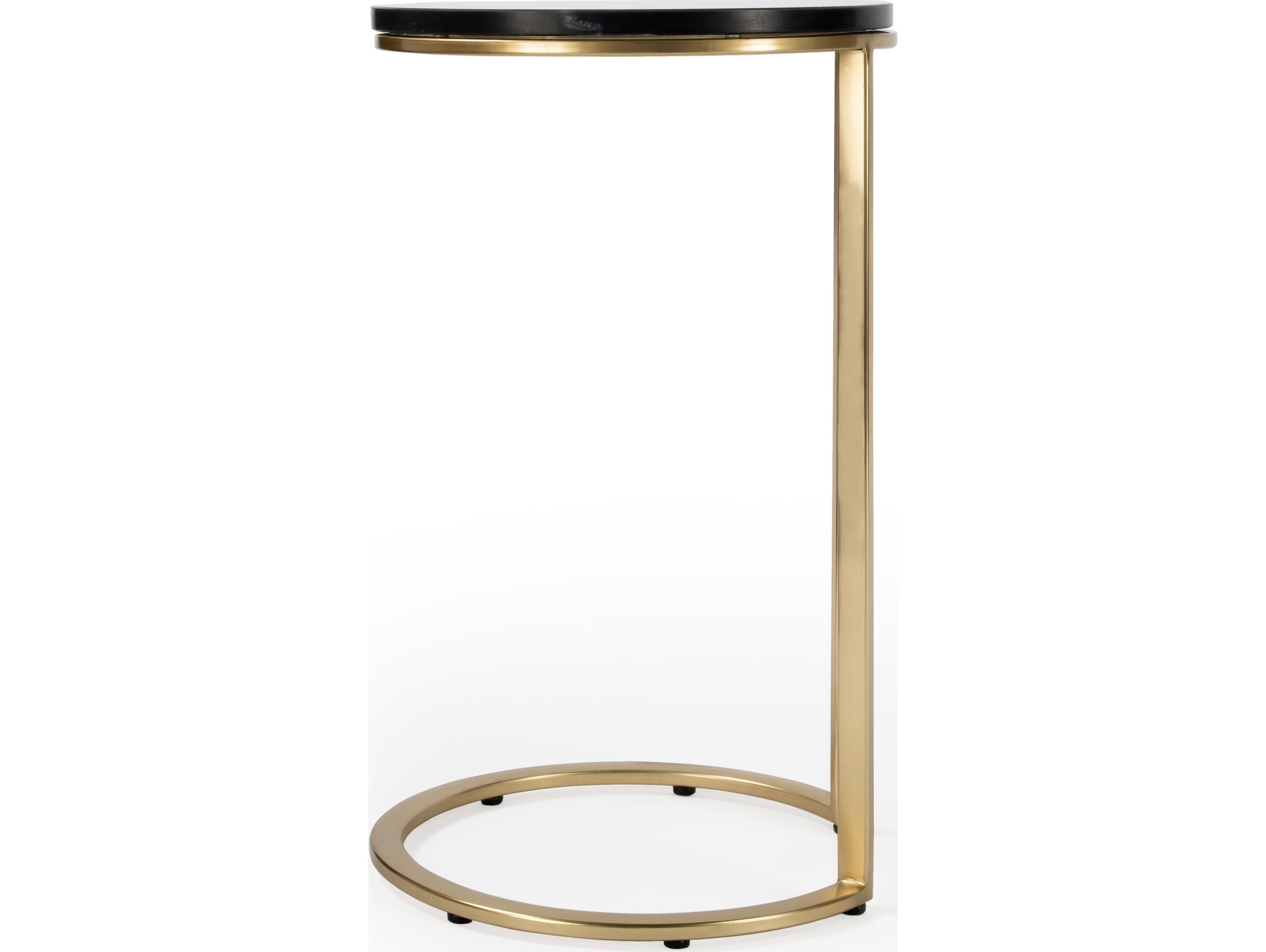 Butler Shounderia Round Black Marble End Table