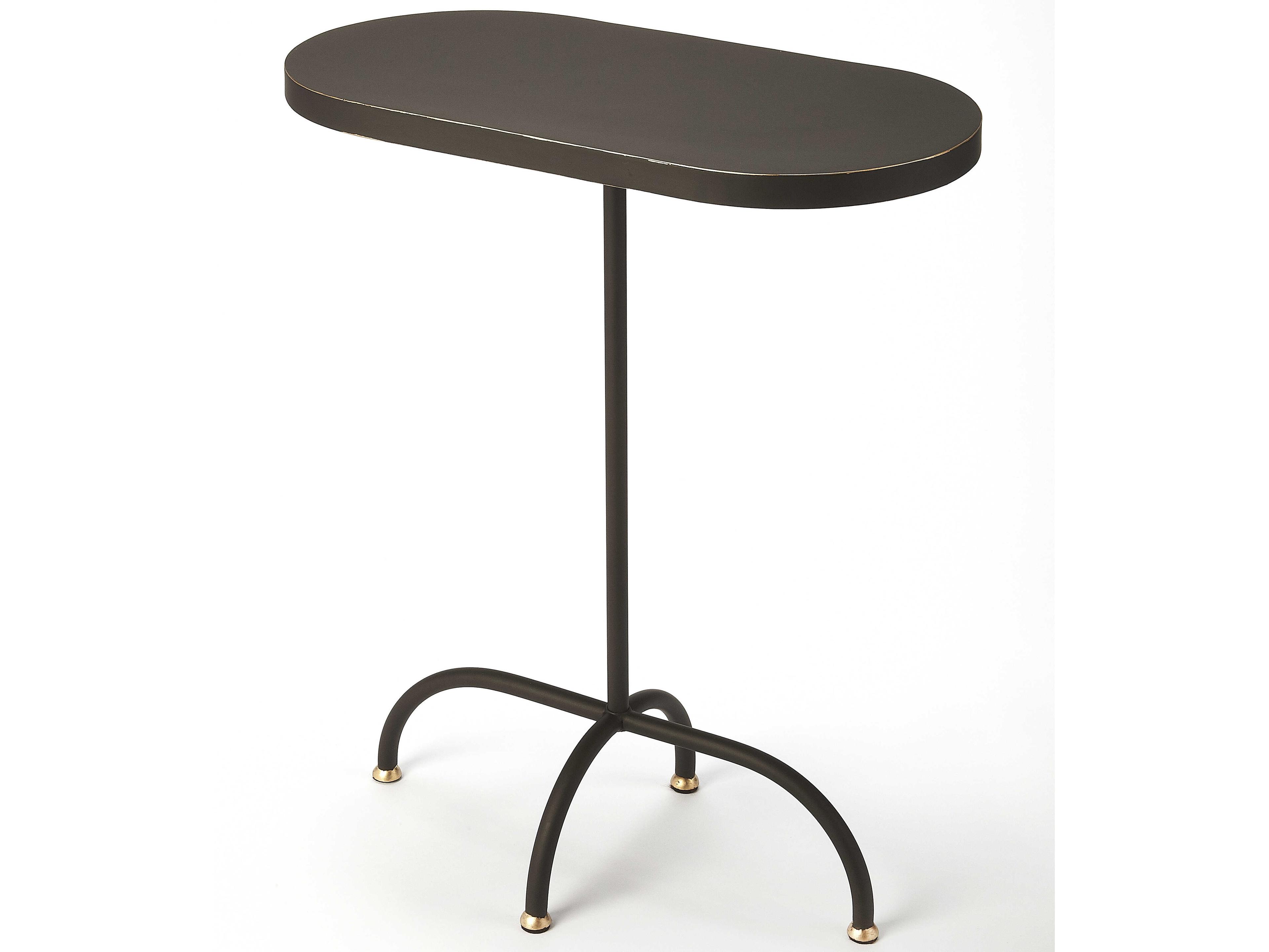 Butler Cleo Oval Wood Black Gold End Table