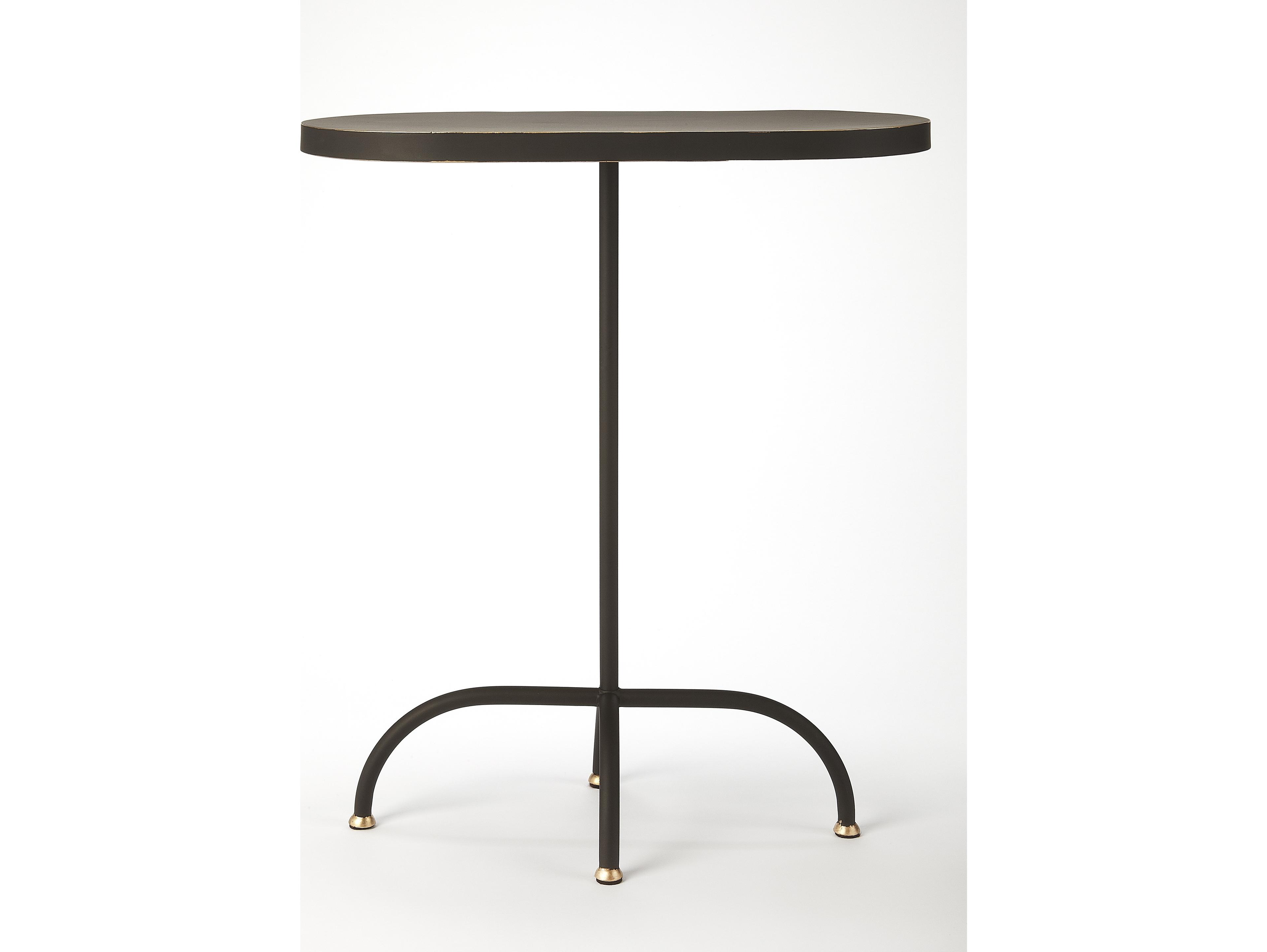 Butler Cleo Oval Wood Black Gold End Table