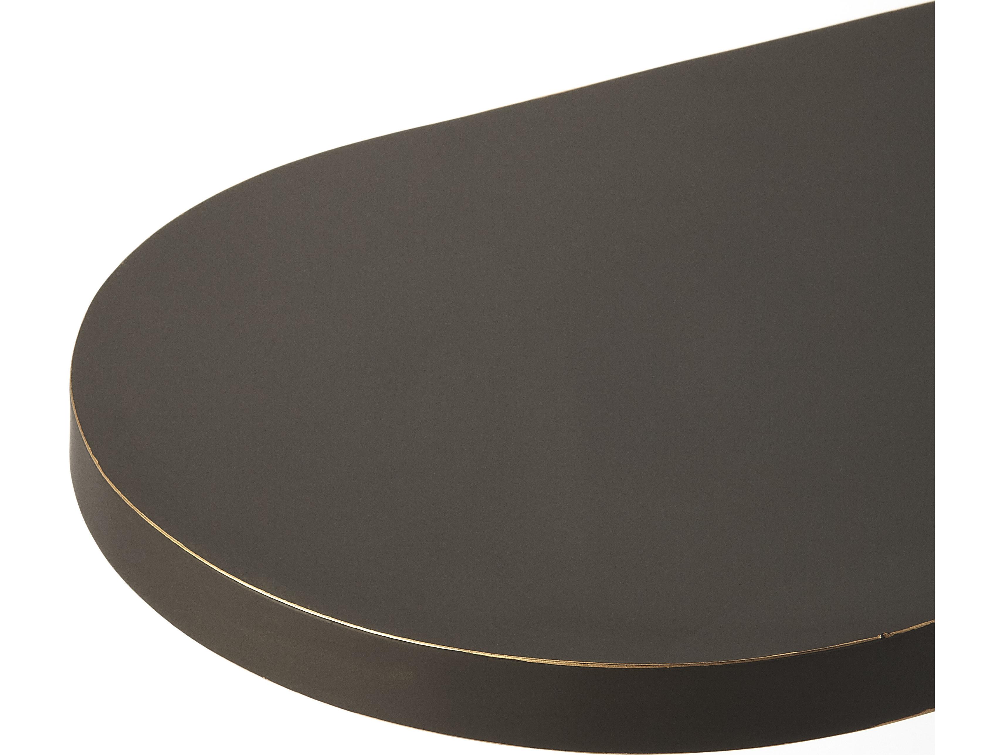Butler Cleo Oval Wood Black Gold End Table