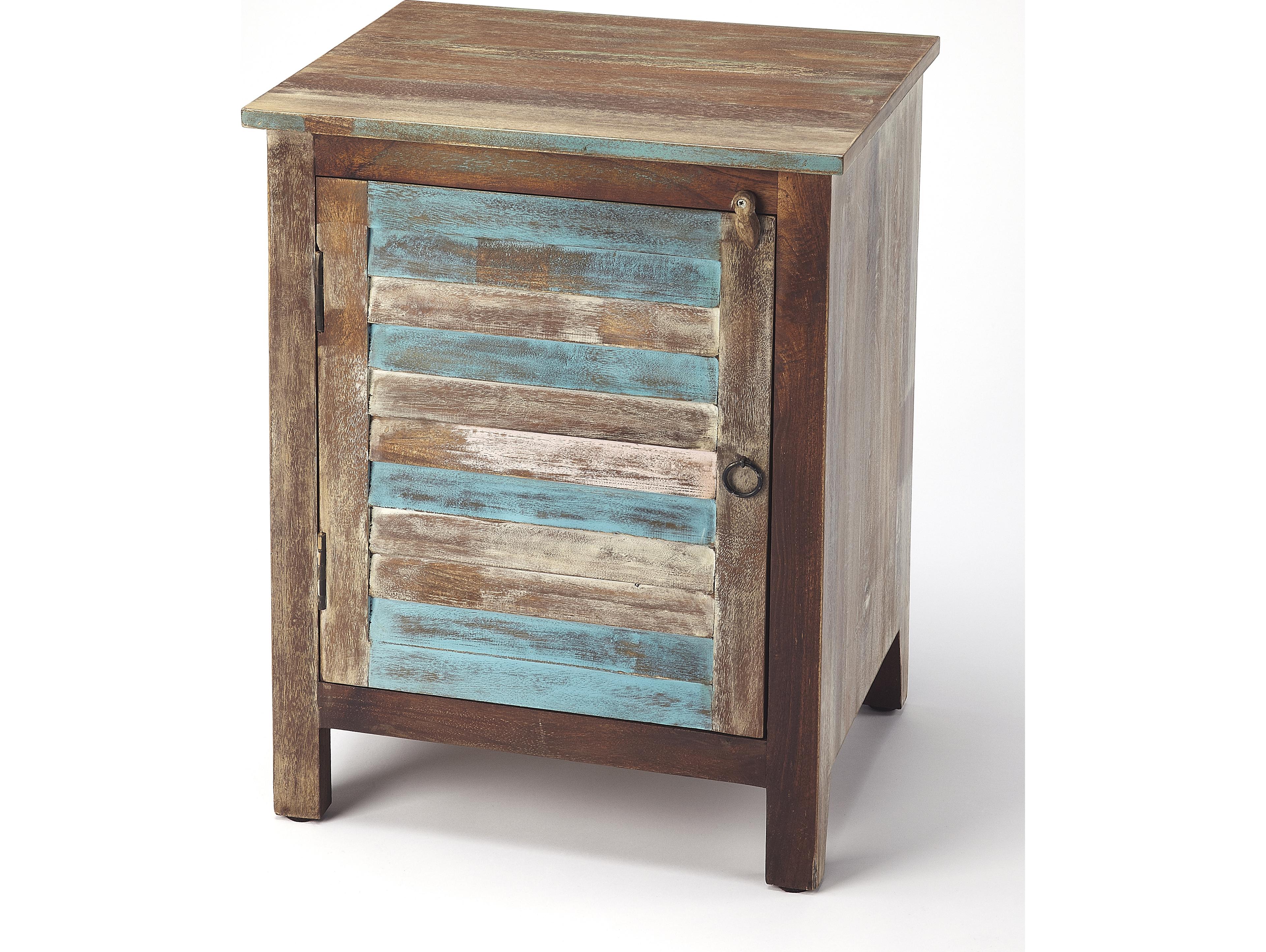 Butler Rustic Shutter Artifacts Brown Mango Wood Accent Cabinet