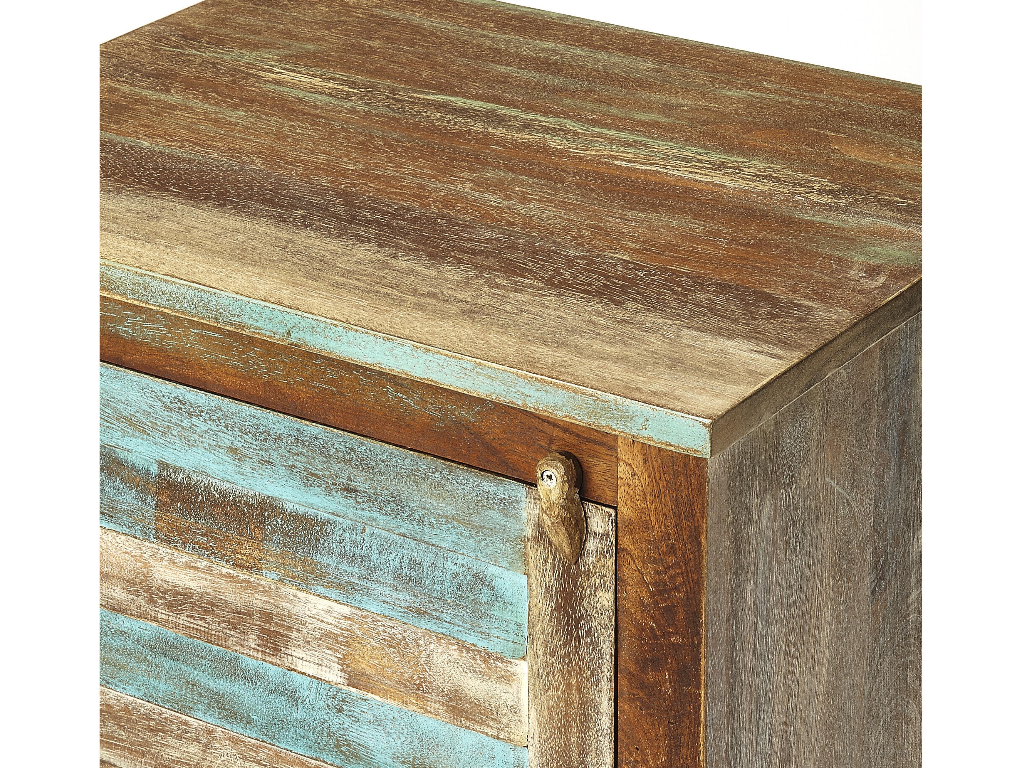 Butler Rustic Shutter Artifacts Brown Mango Wood Accent Cabinet