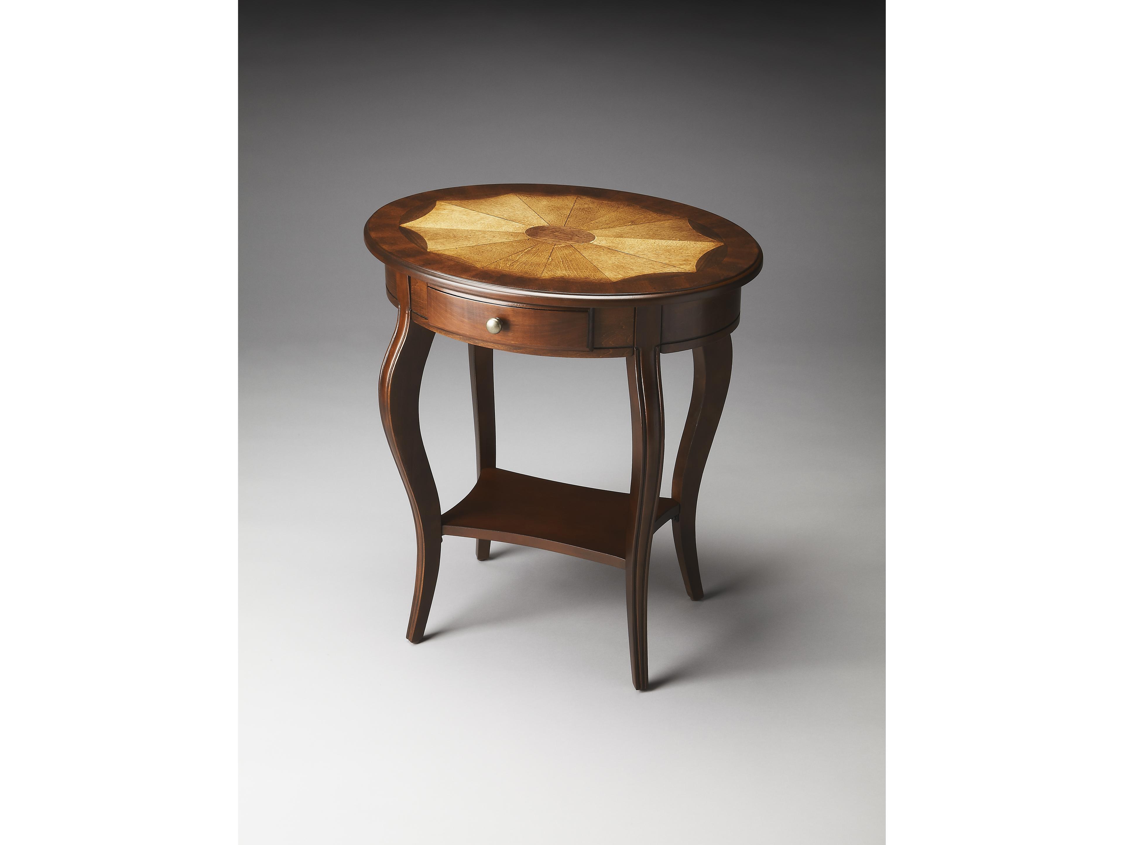 Butler Jeanette Oval Wood Cherry End Table