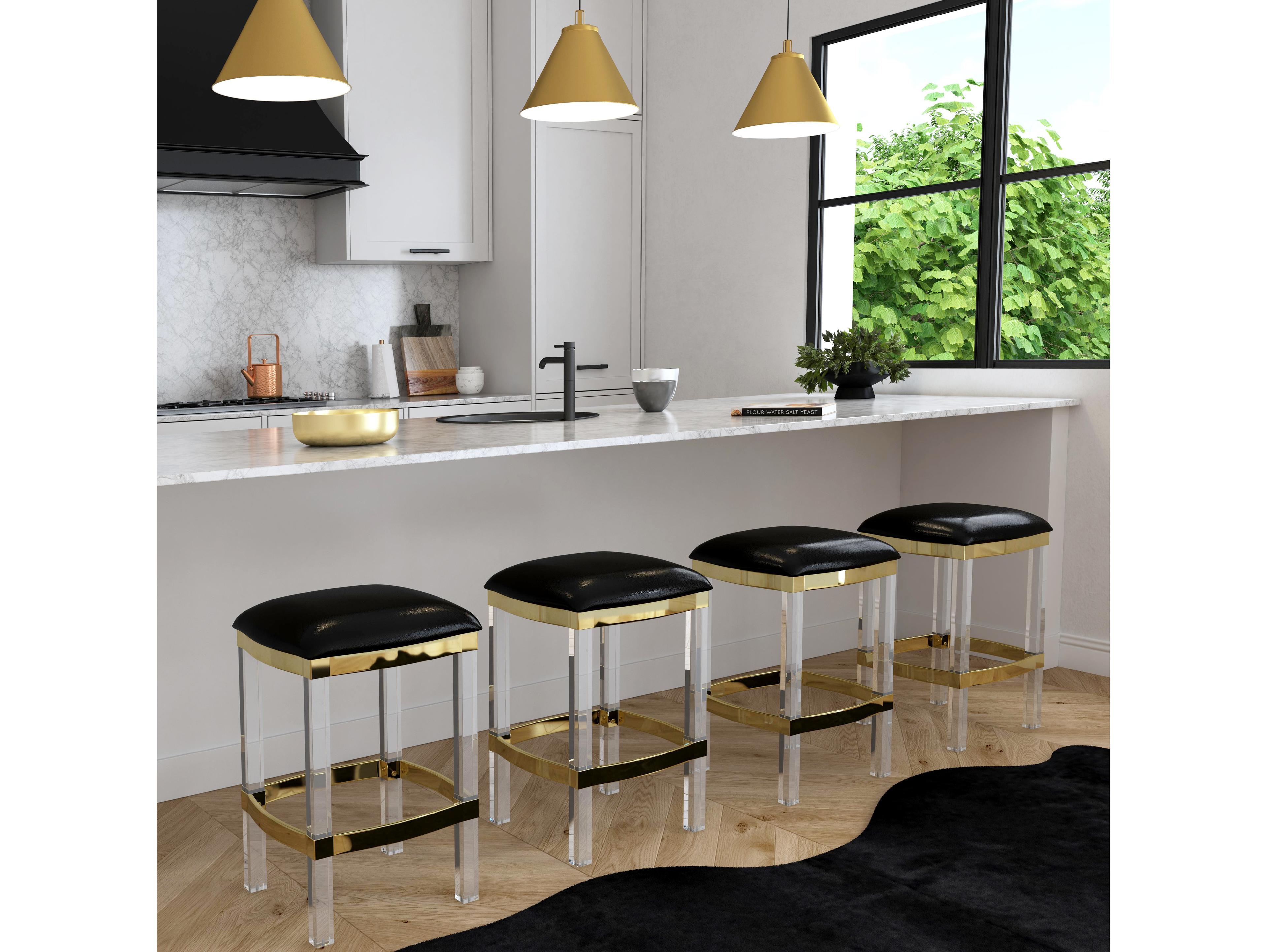 Butler Jordan Black Leather Faux Counter Stool