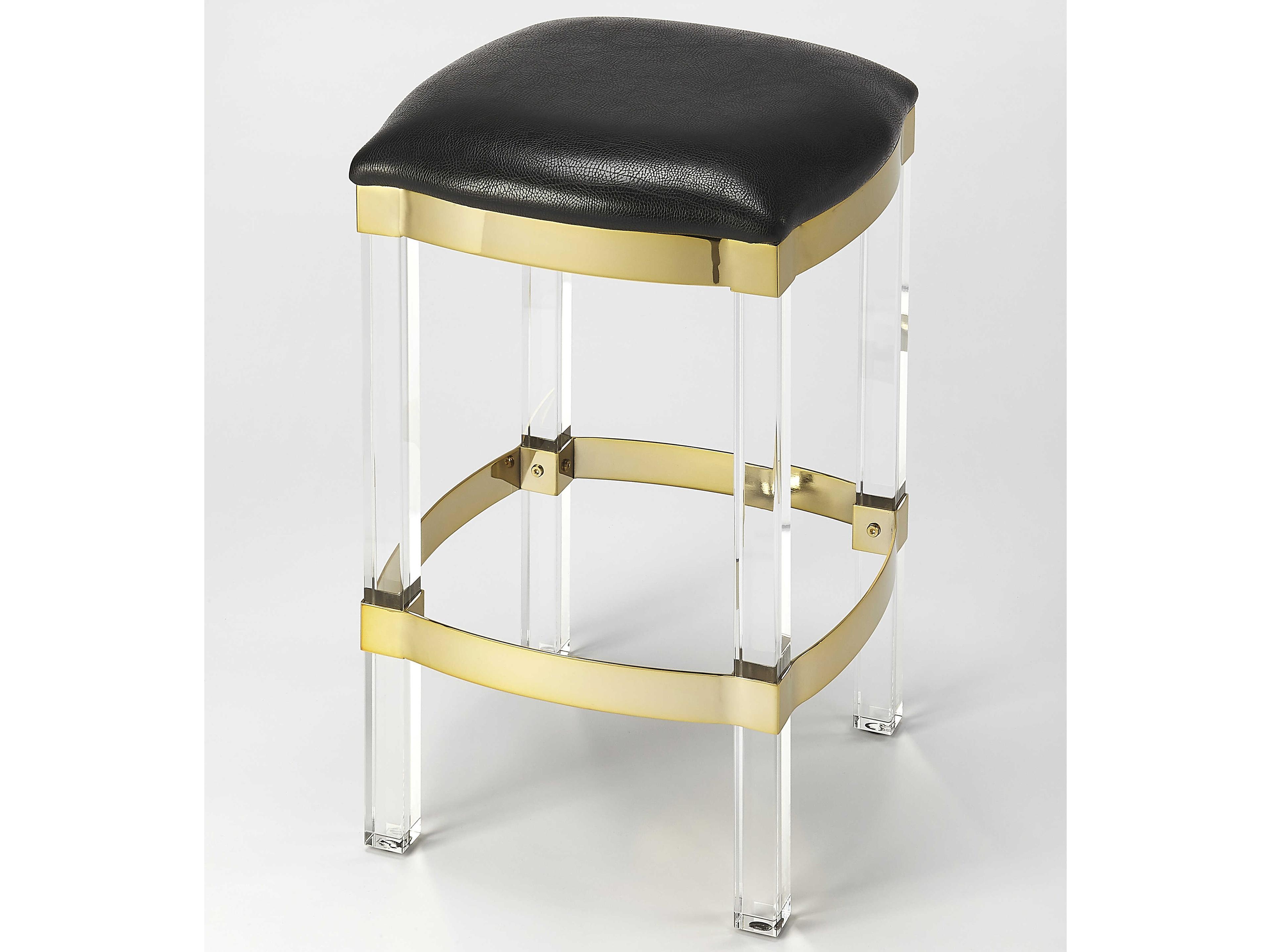 Butler Jordan Black Leather Faux Counter Stool