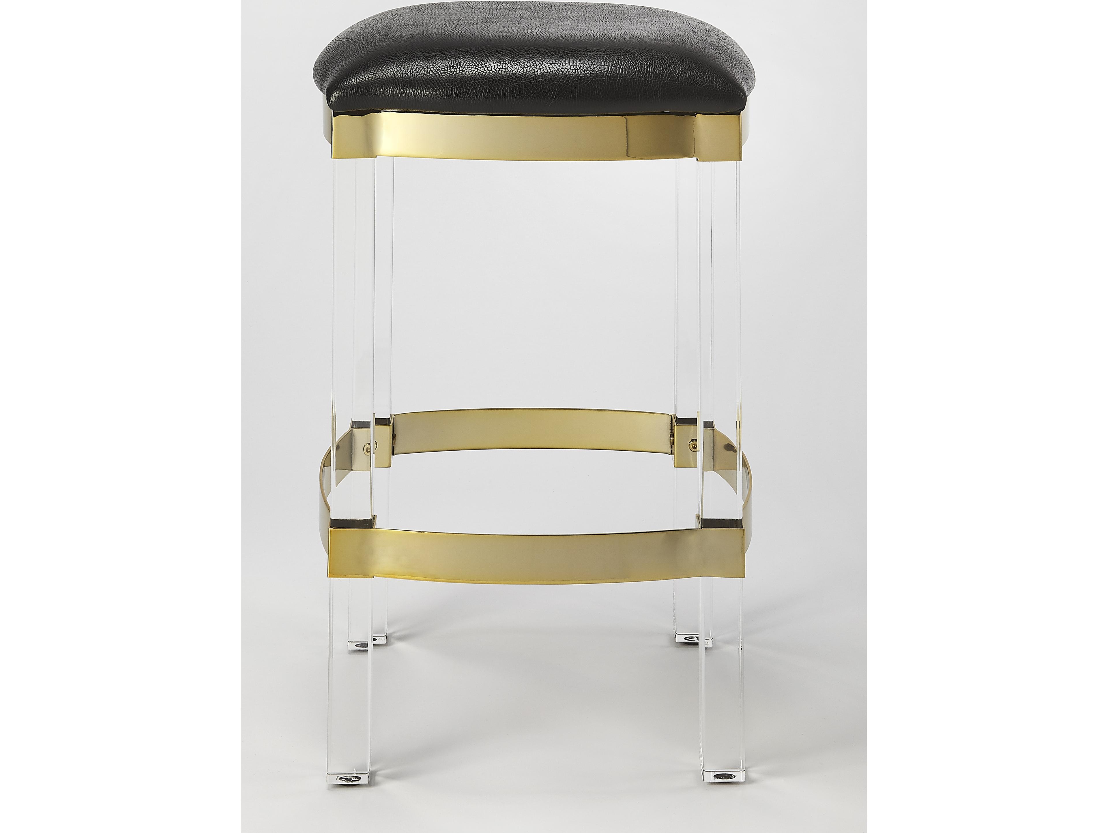 Butler Jordan Black Leather Faux Counter Stool