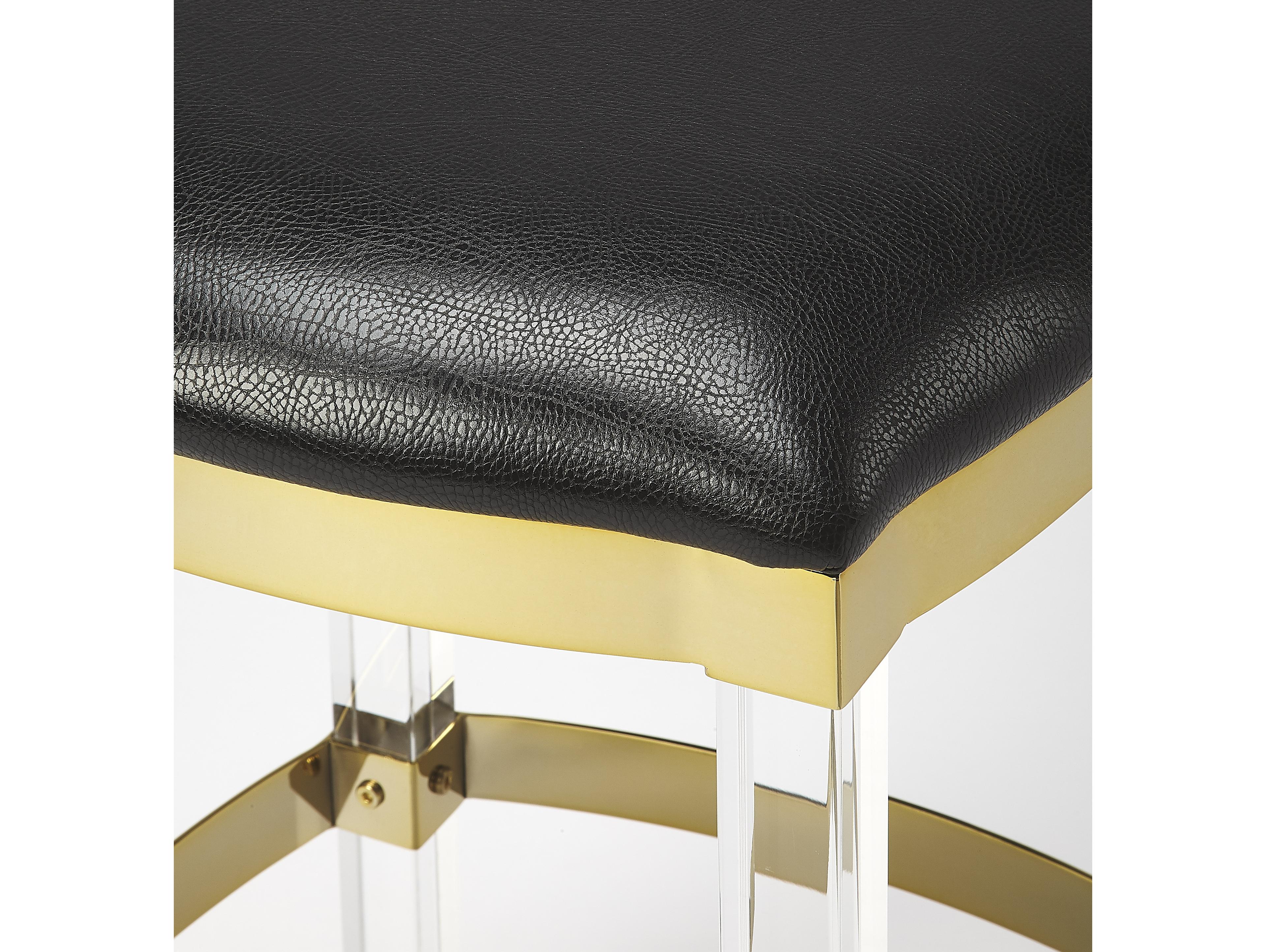 Butler Jordan Black Leather Faux Counter Stool