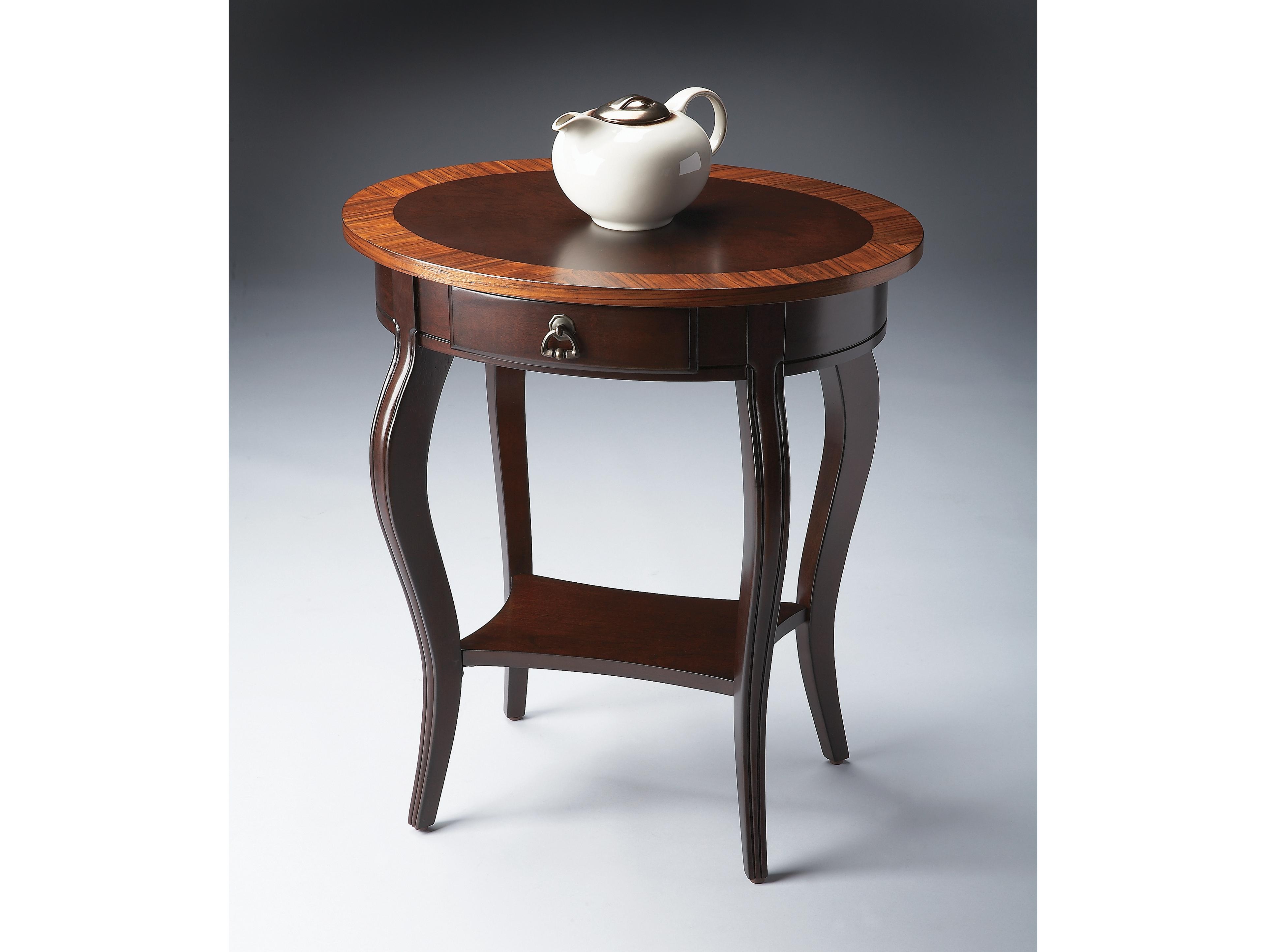 Butler Jeanette Oval Wood Cherry Nouveau End Table