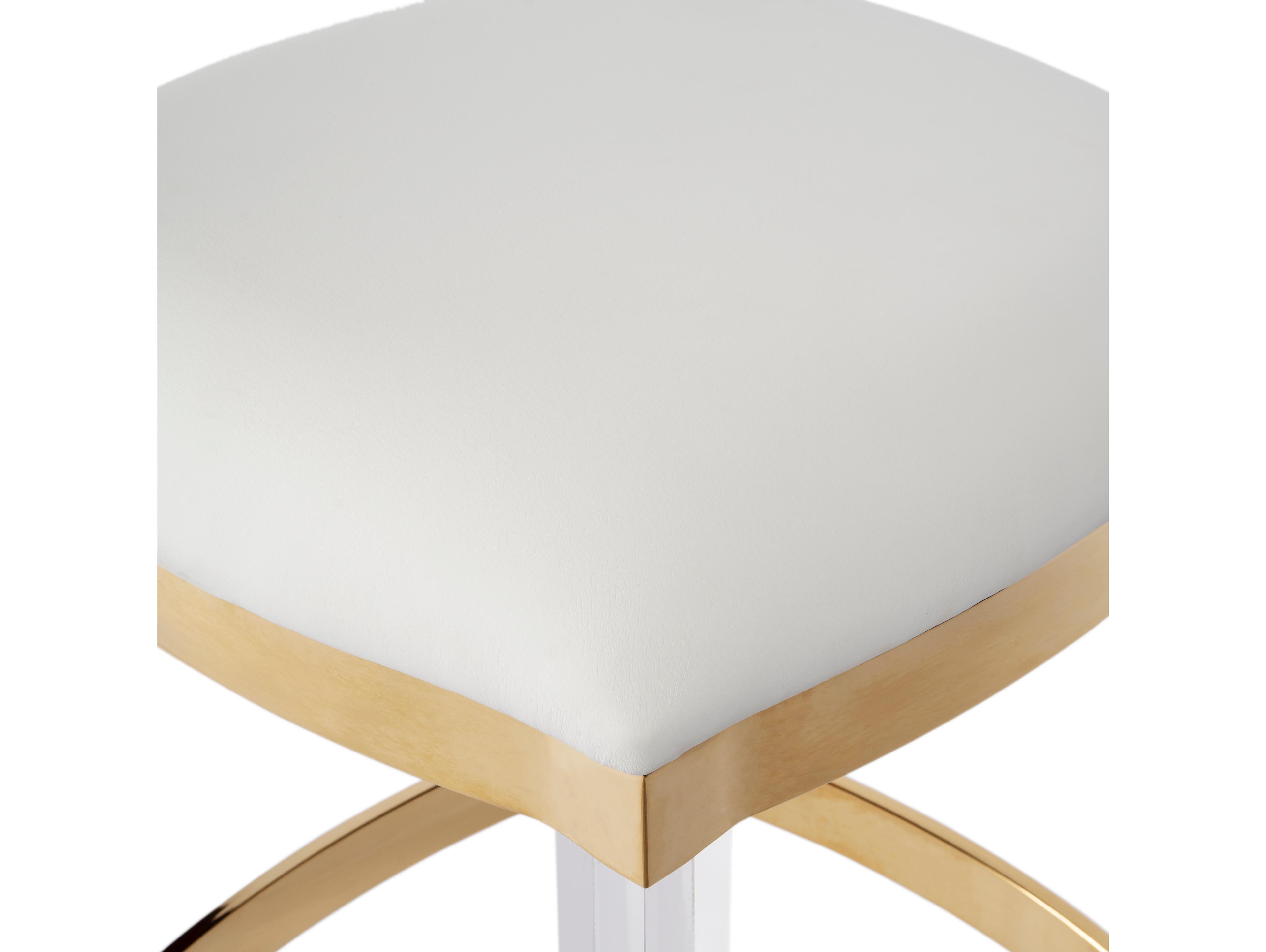 Butler Jordan Polished Gold Faux Leather Counter Stool
