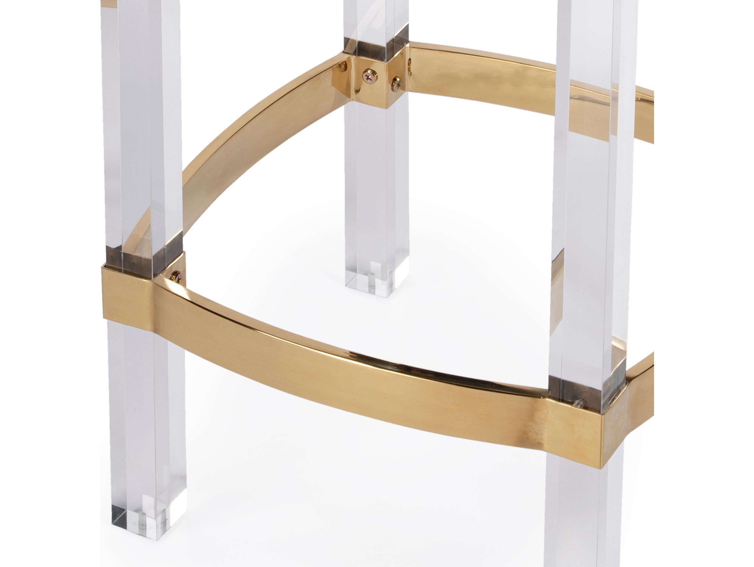 Butler Jordan Polished Gold Faux Leather Counter Stool