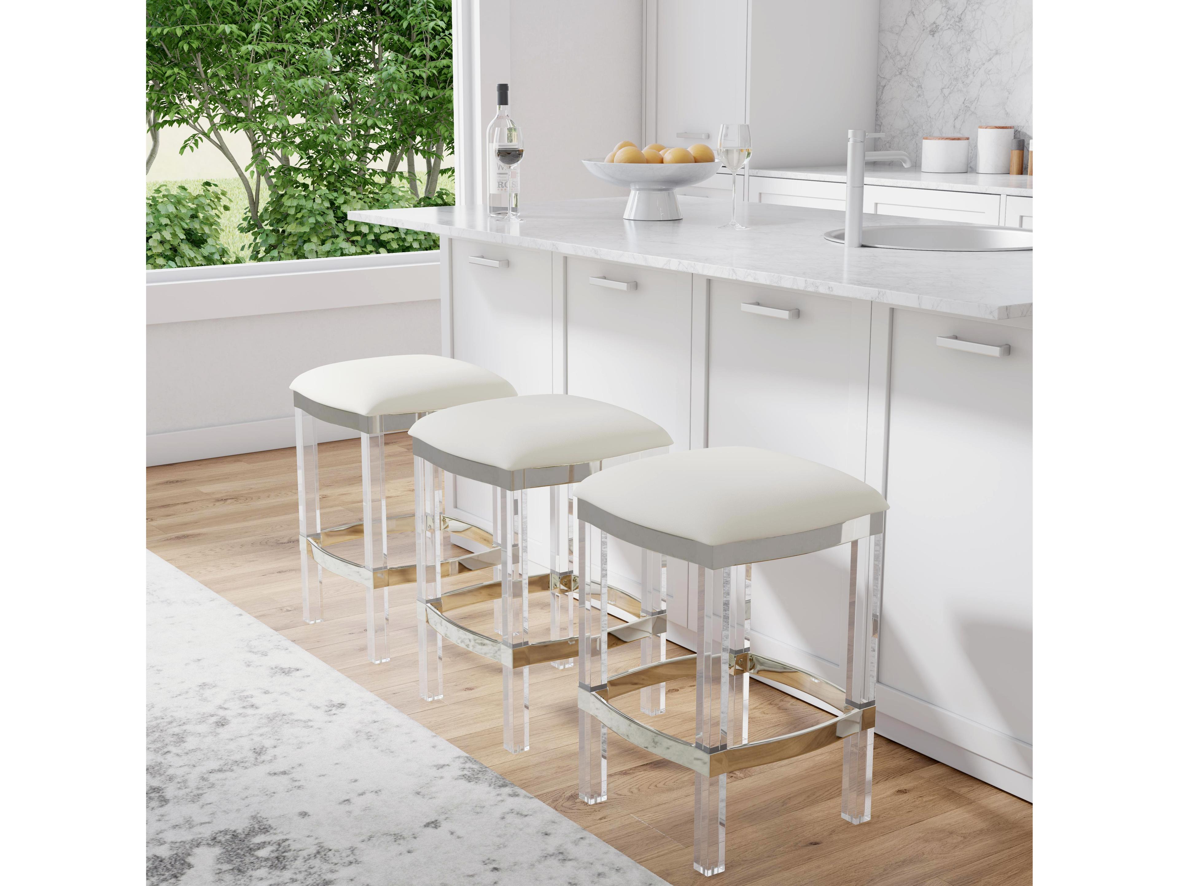 Butler Jordan White Leather Faux Counter Stool