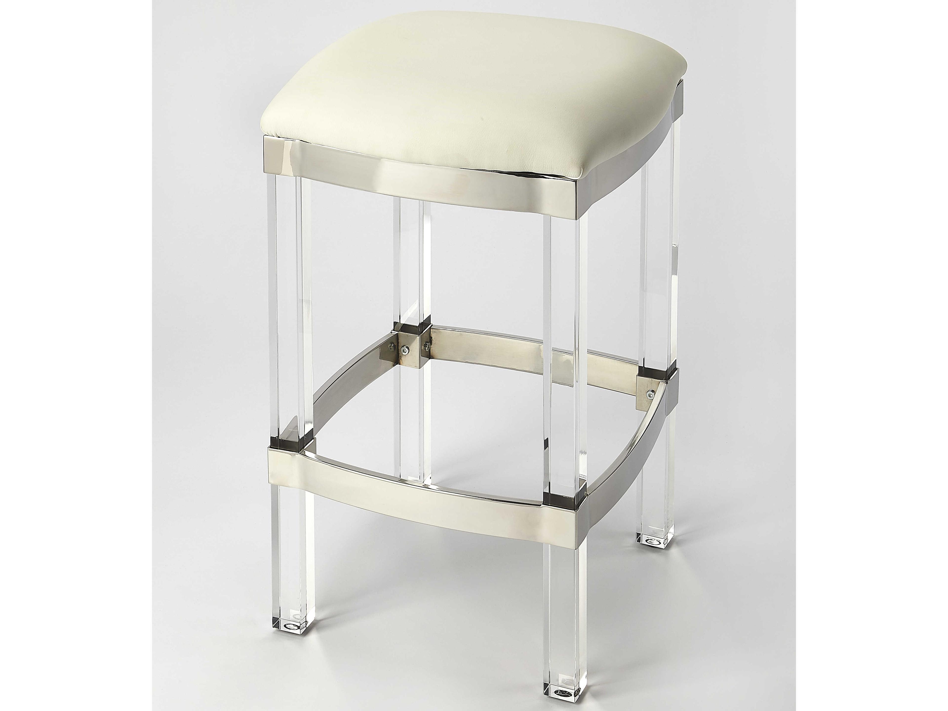 Butler Jordan White Leather Faux Counter Stool