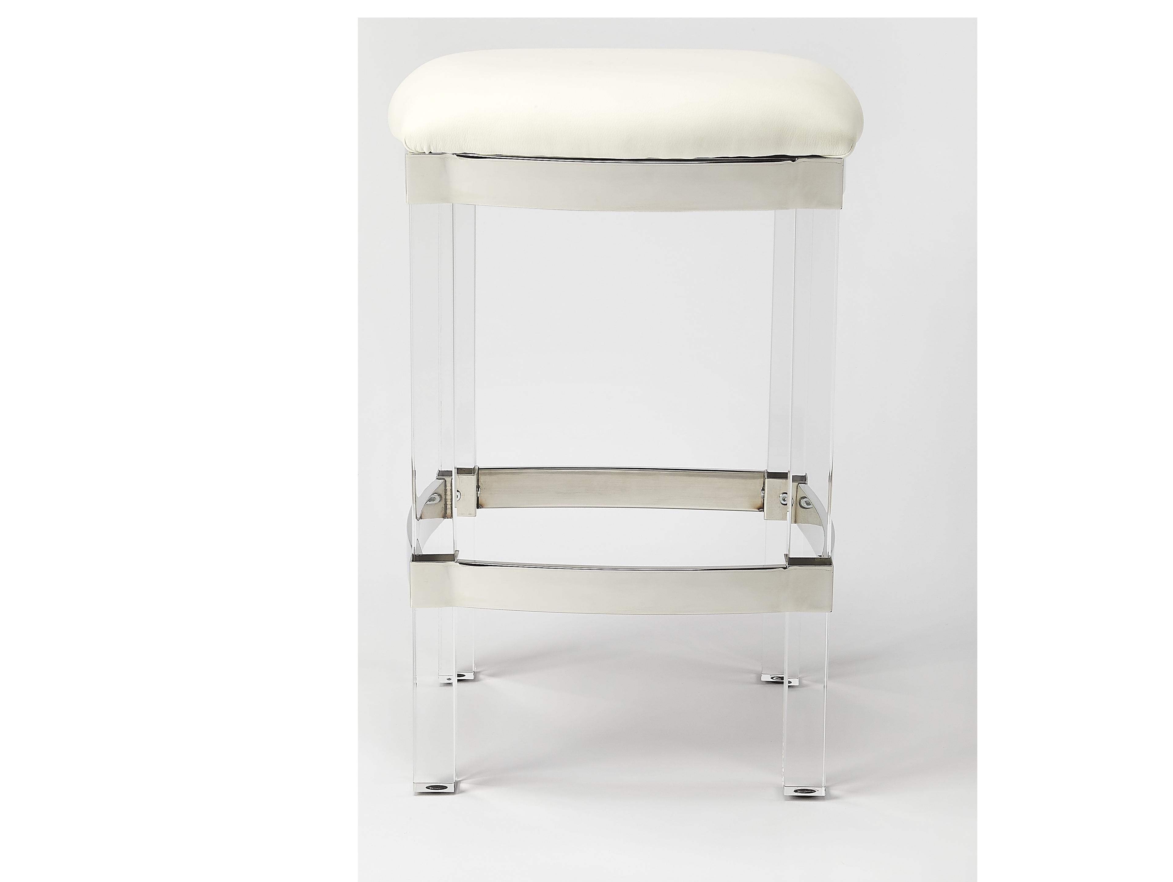 Butler Jordan White Leather Faux Counter Stool