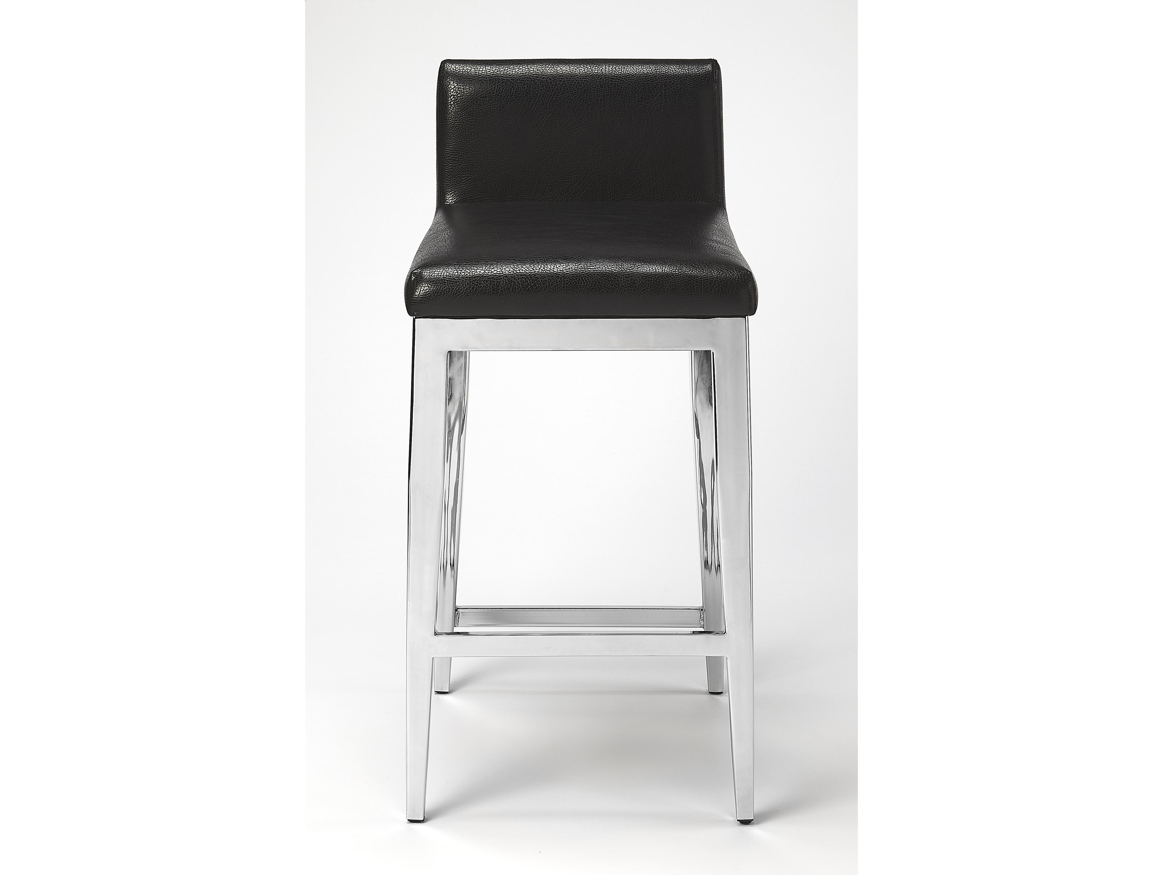 Butler Kelsey Black Faux Leather Counter Stool