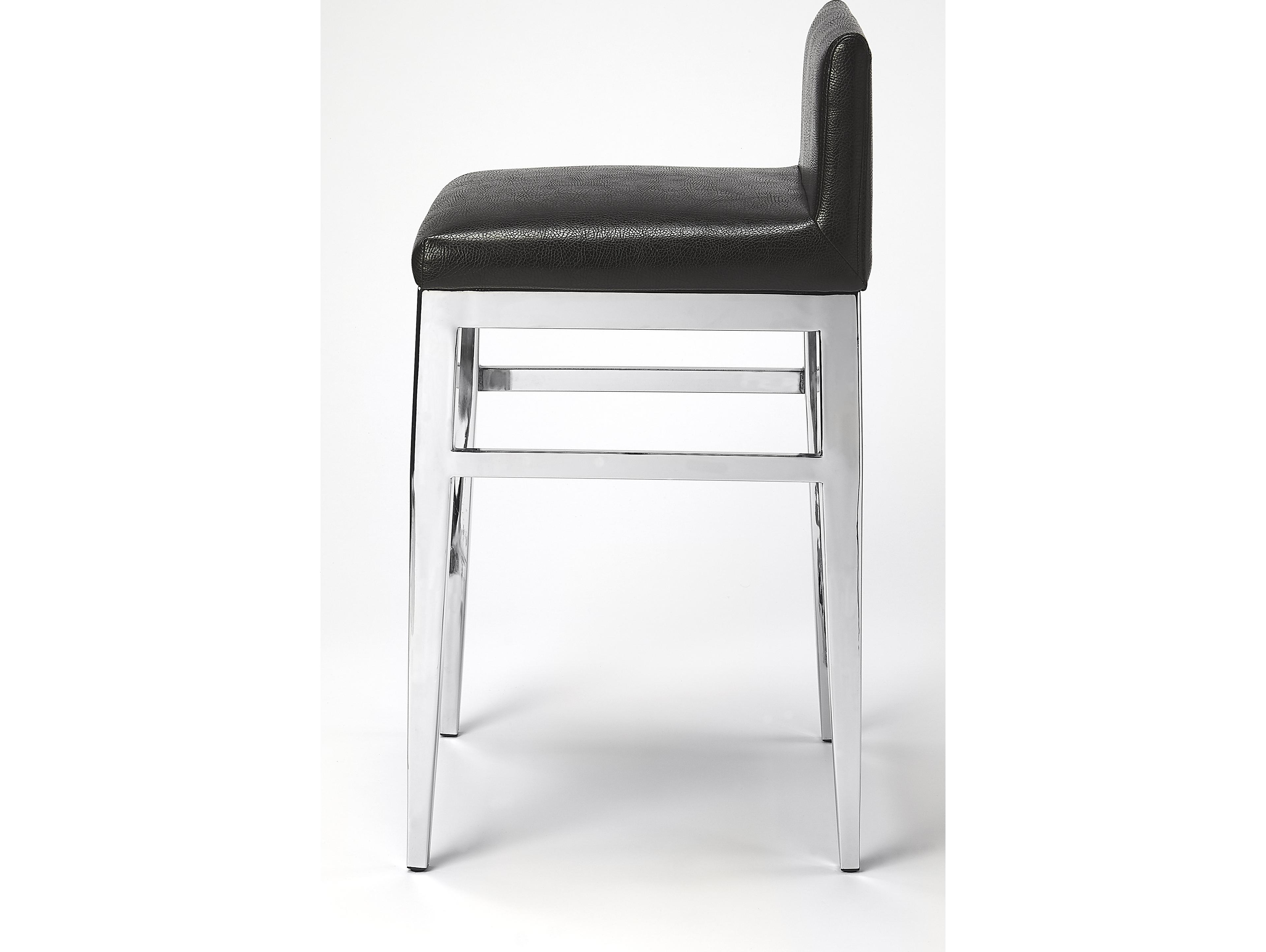 Butler Kelsey Black Faux Leather Counter Stool
