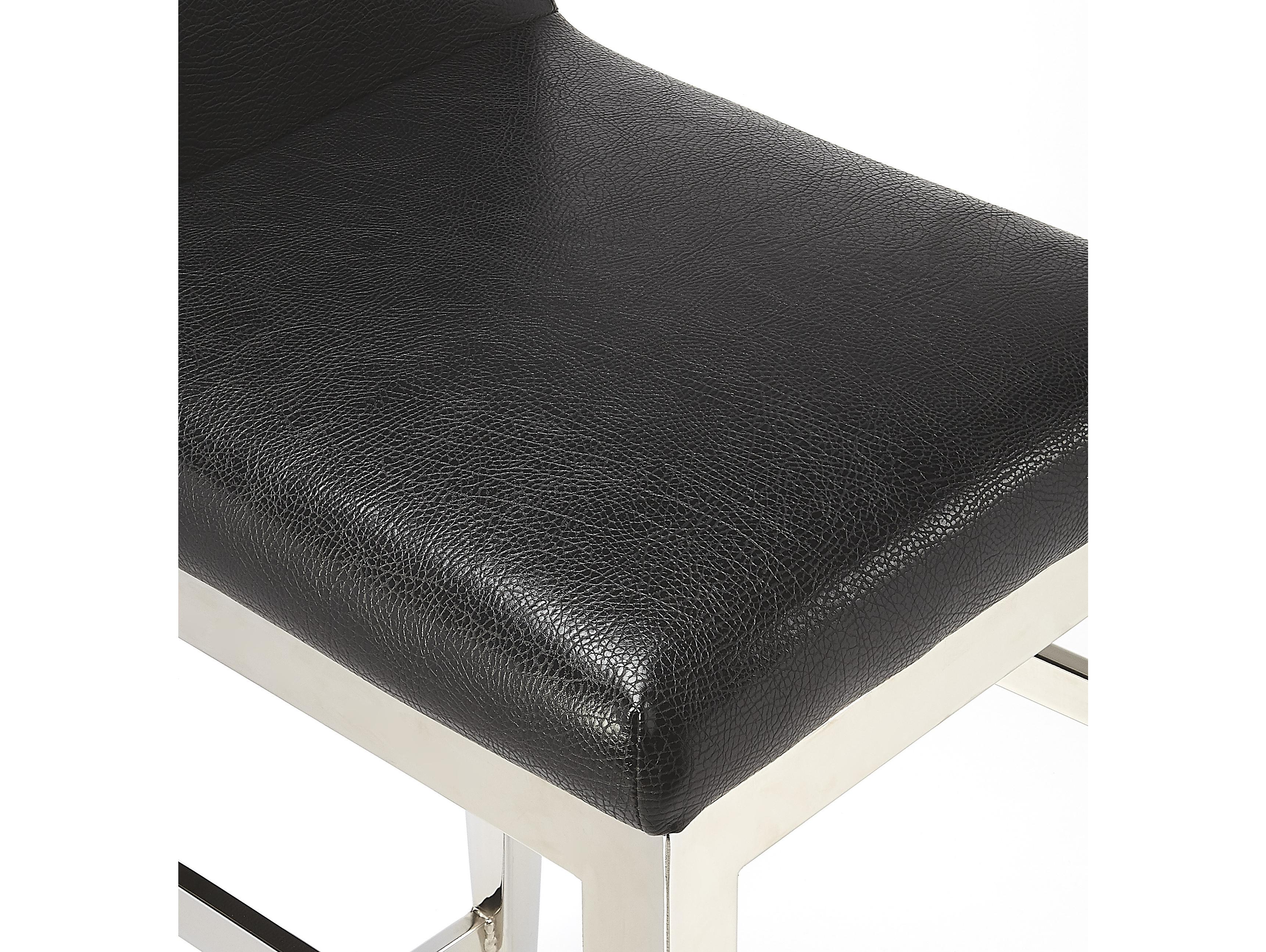 Butler Kelsey Black Faux Leather Counter Stool