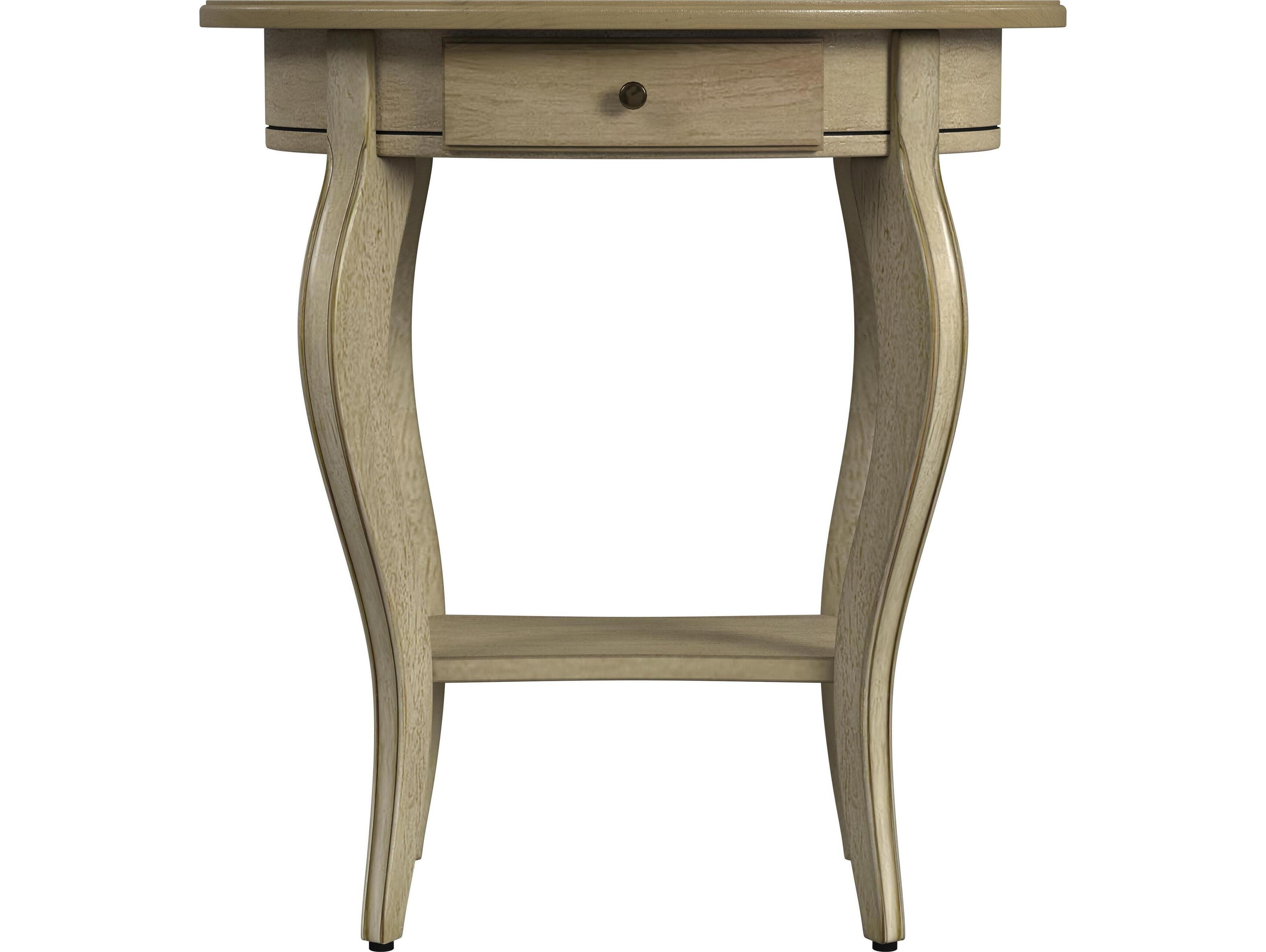 Butler Jeanette Oval Wood Antique Beige End Table
