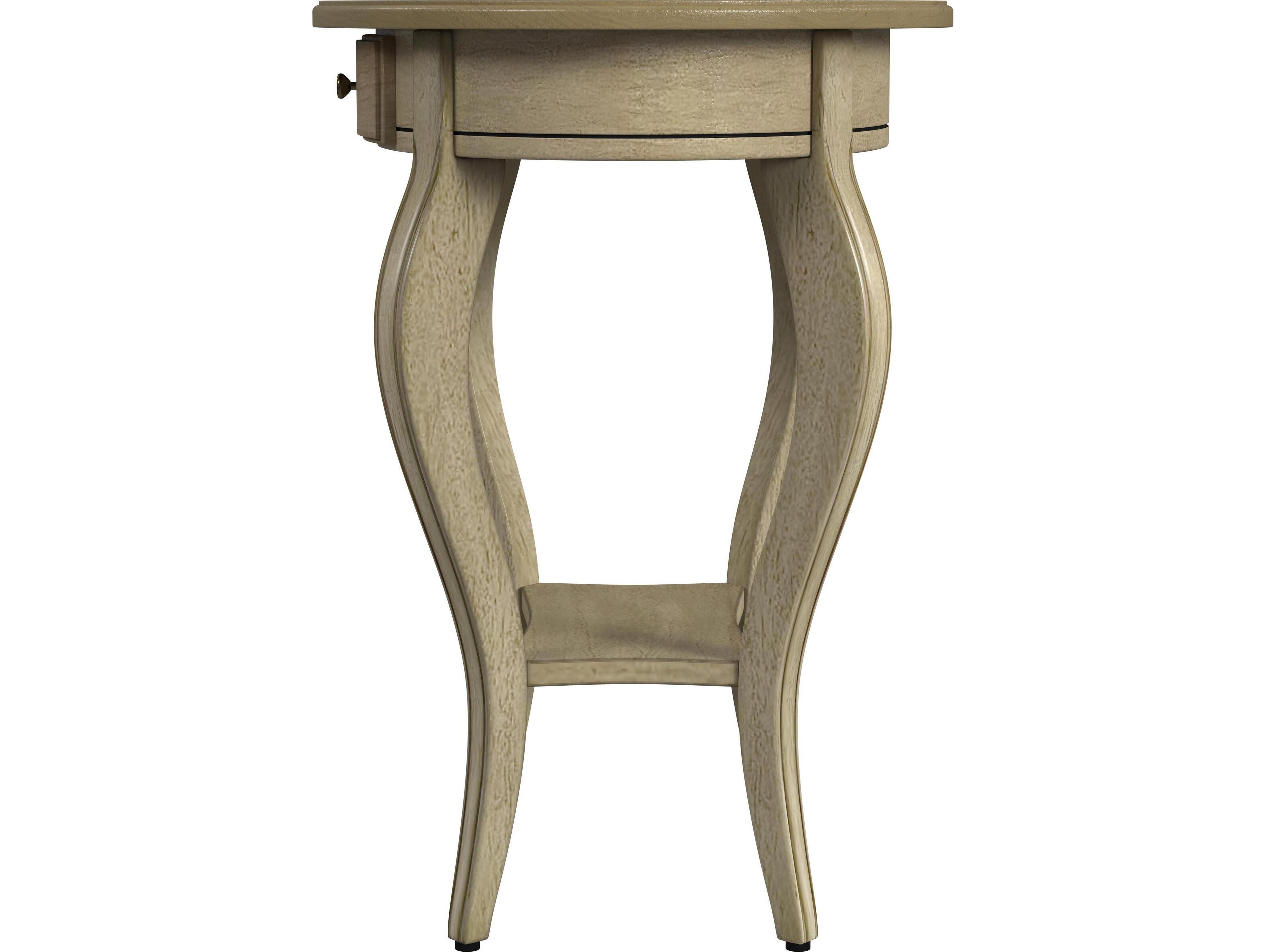 Butler Jeanette Oval Wood Antique Beige End Table