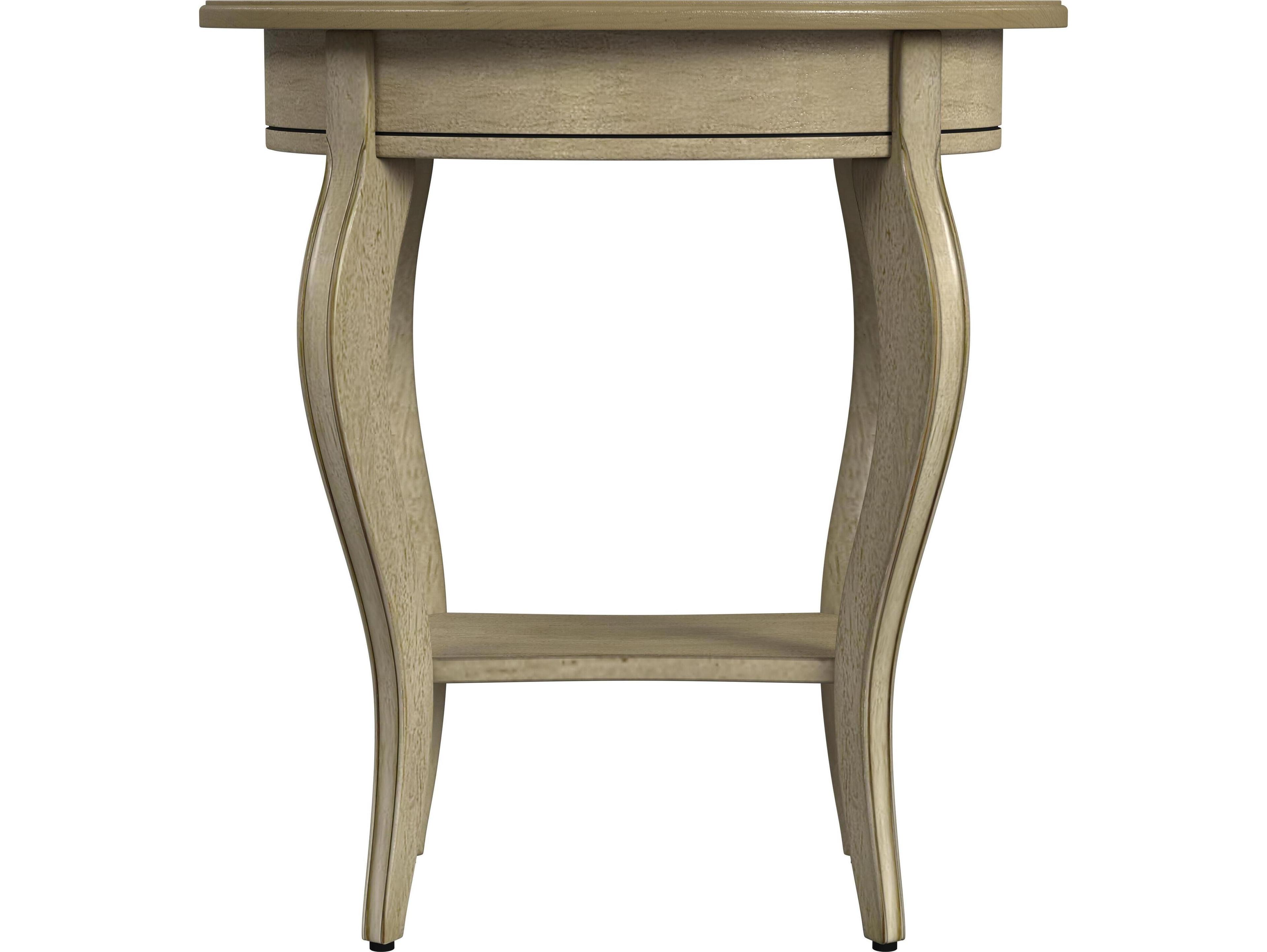 Butler Jeanette Oval Wood Antique Beige End Table