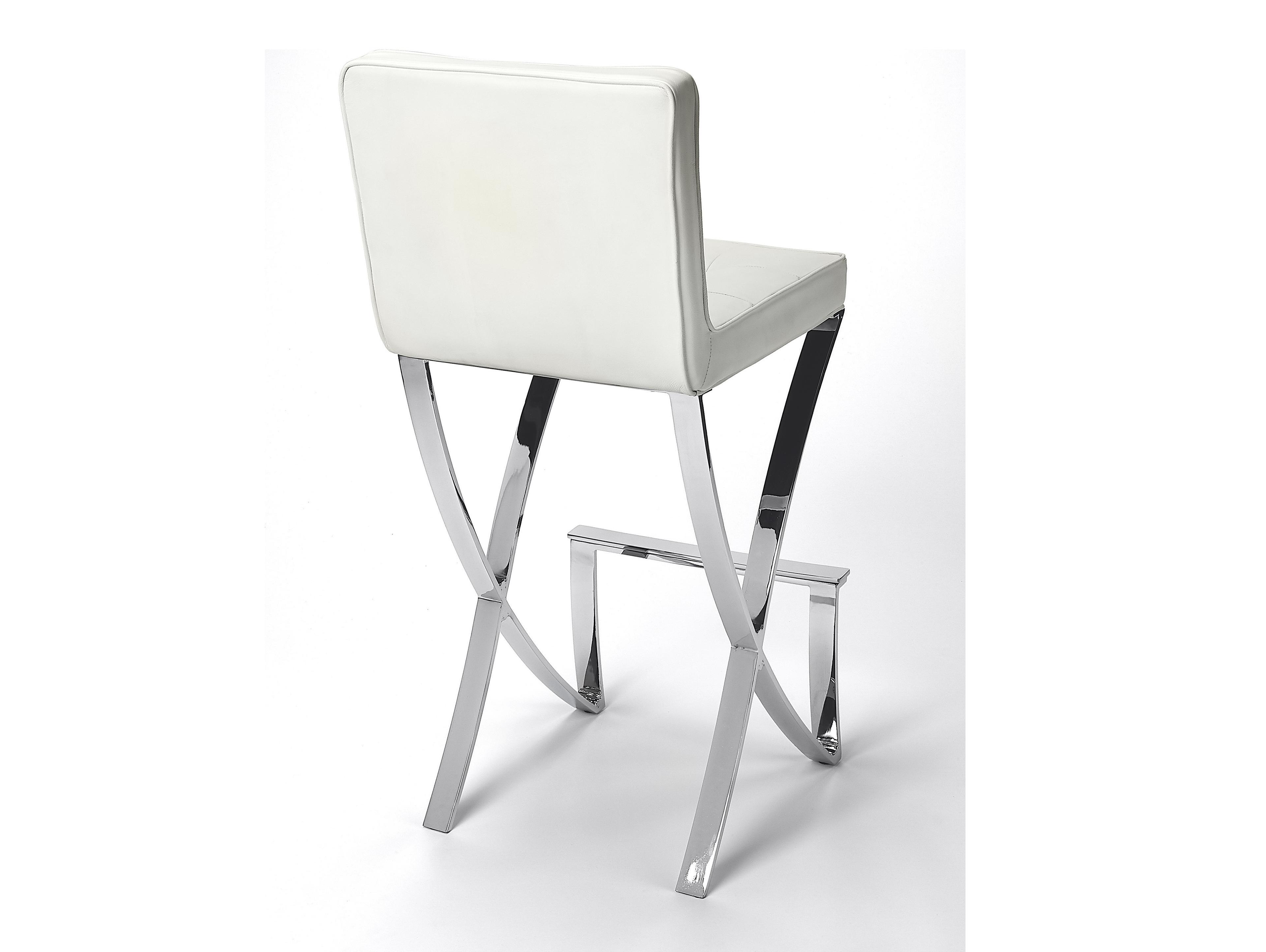 Butler Darcy White Leather Faux Bar Stool
