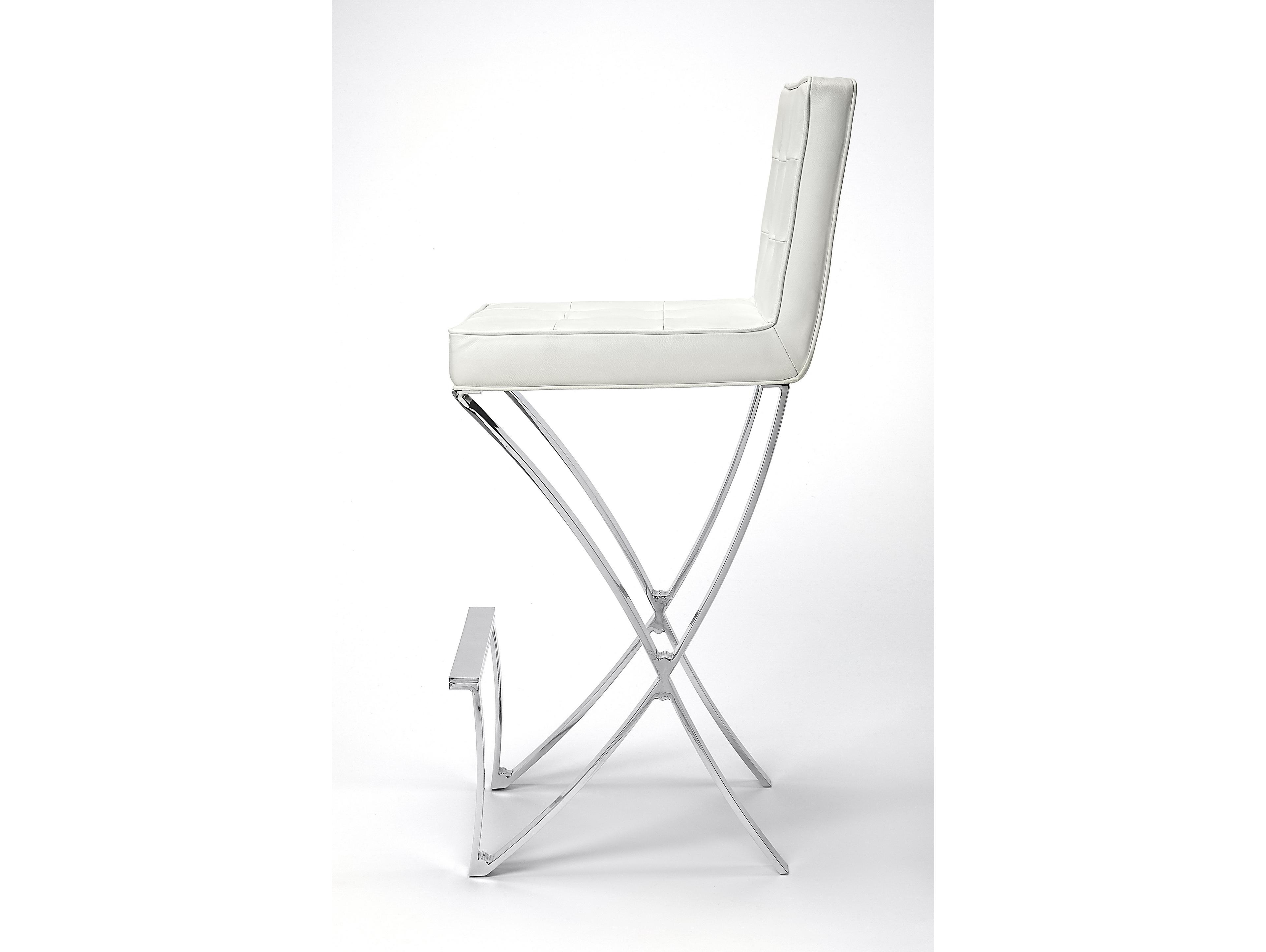 Butler Darcy White Leather Faux Bar Stool