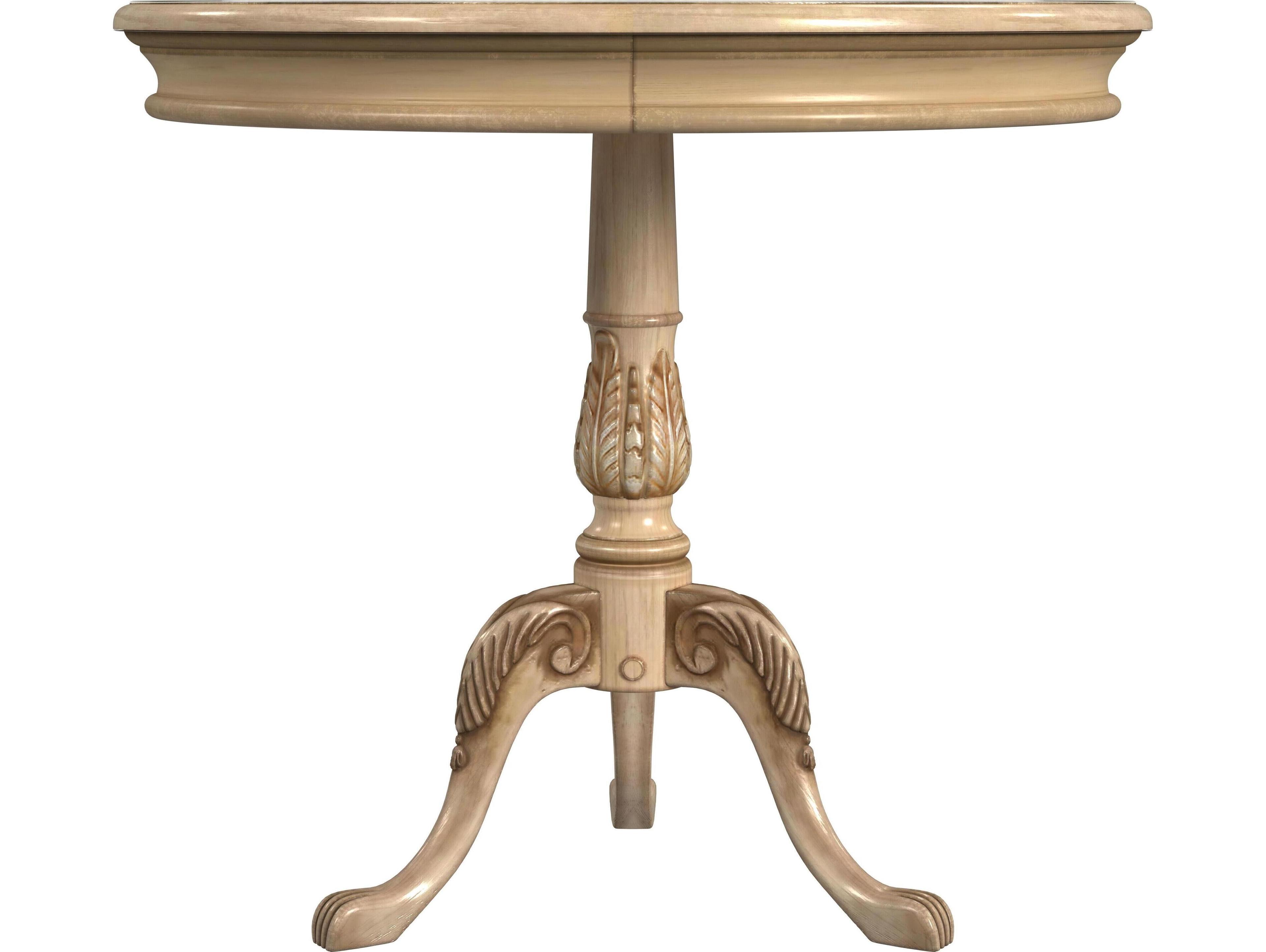 Butler Carissa Round Wood Antique Beige End Table