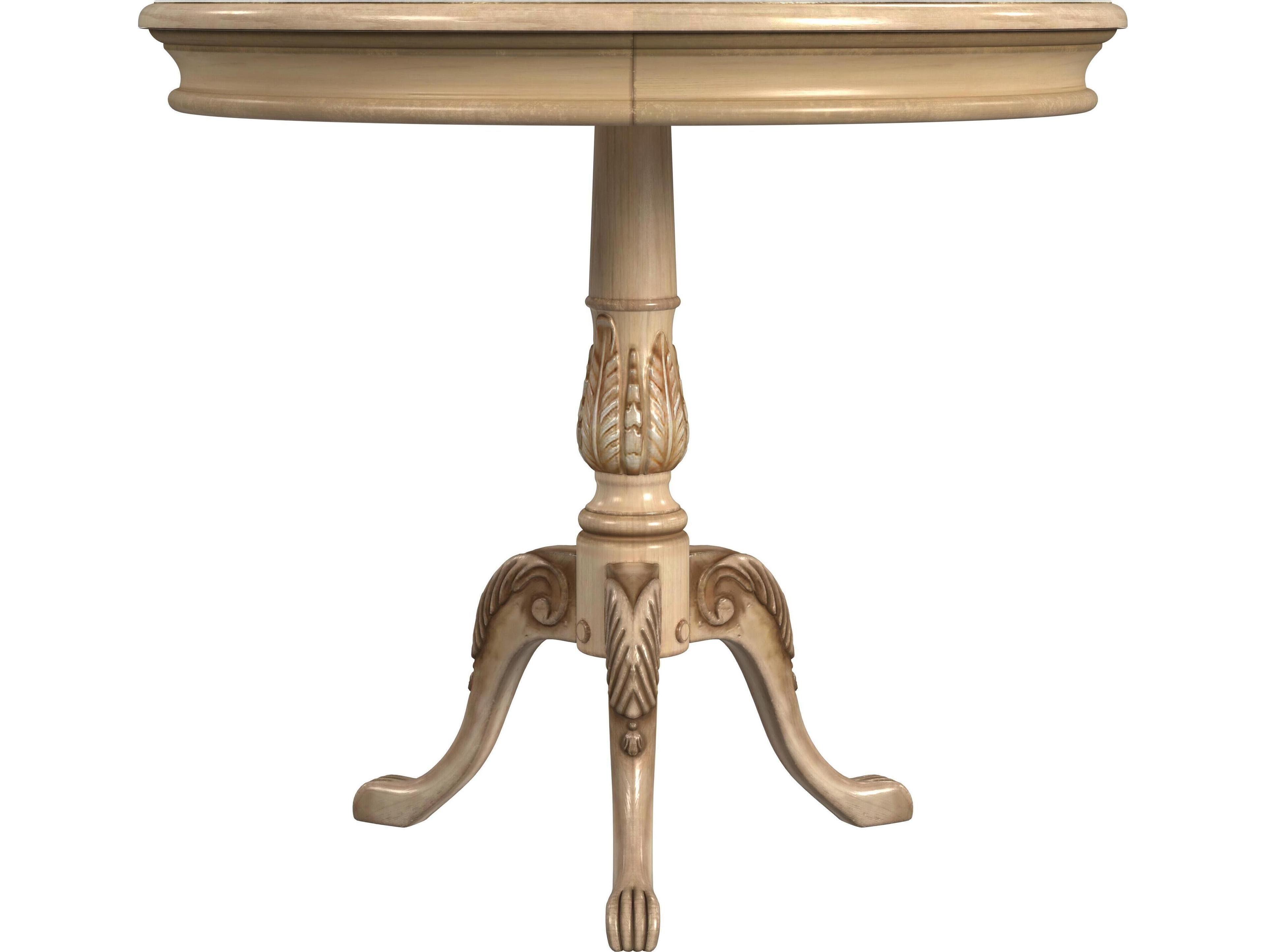 Butler Carissa Round Wood Antique Beige End Table
