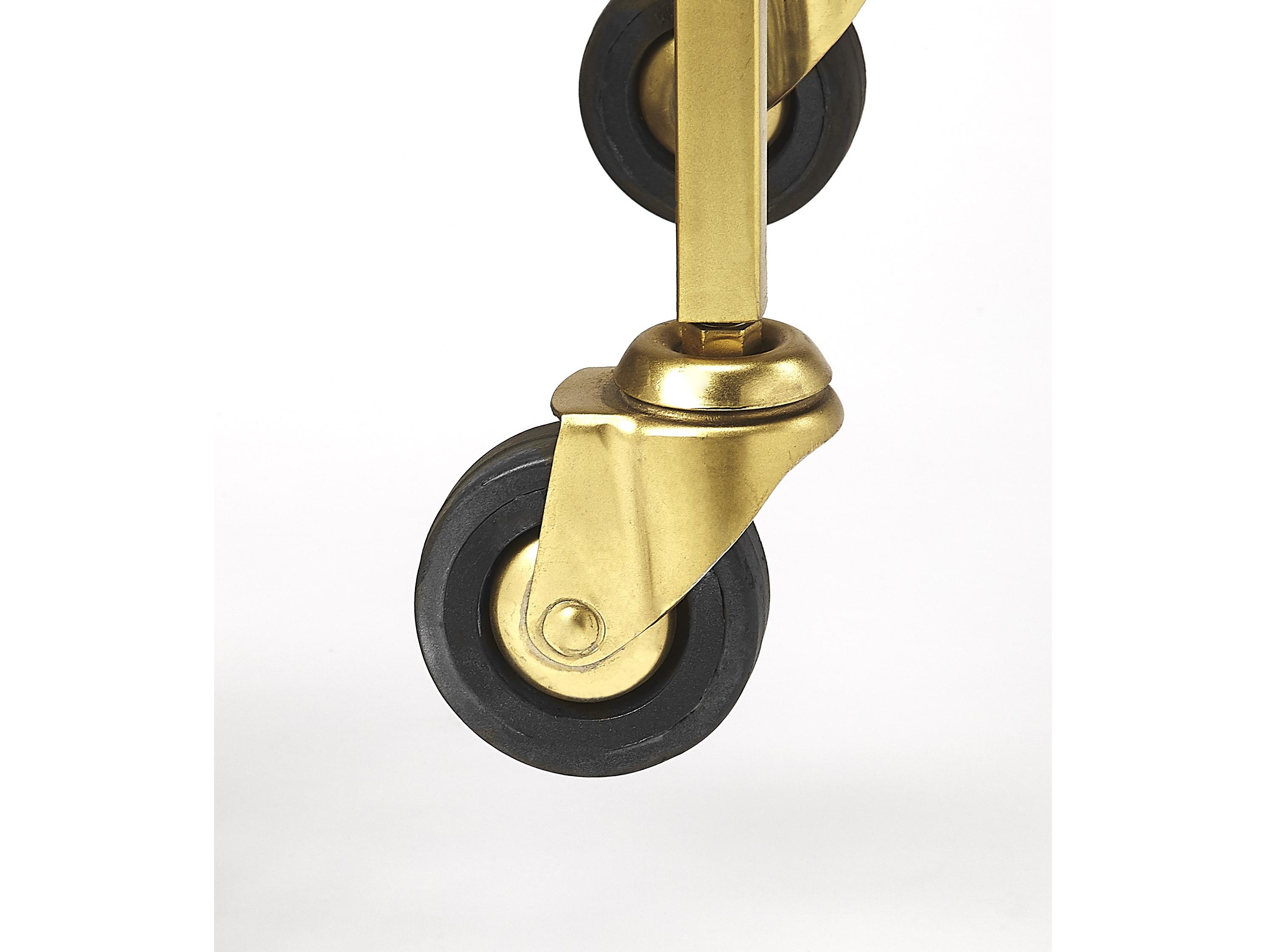 Butler Arcadia Glass Polished Gold Bar Cart