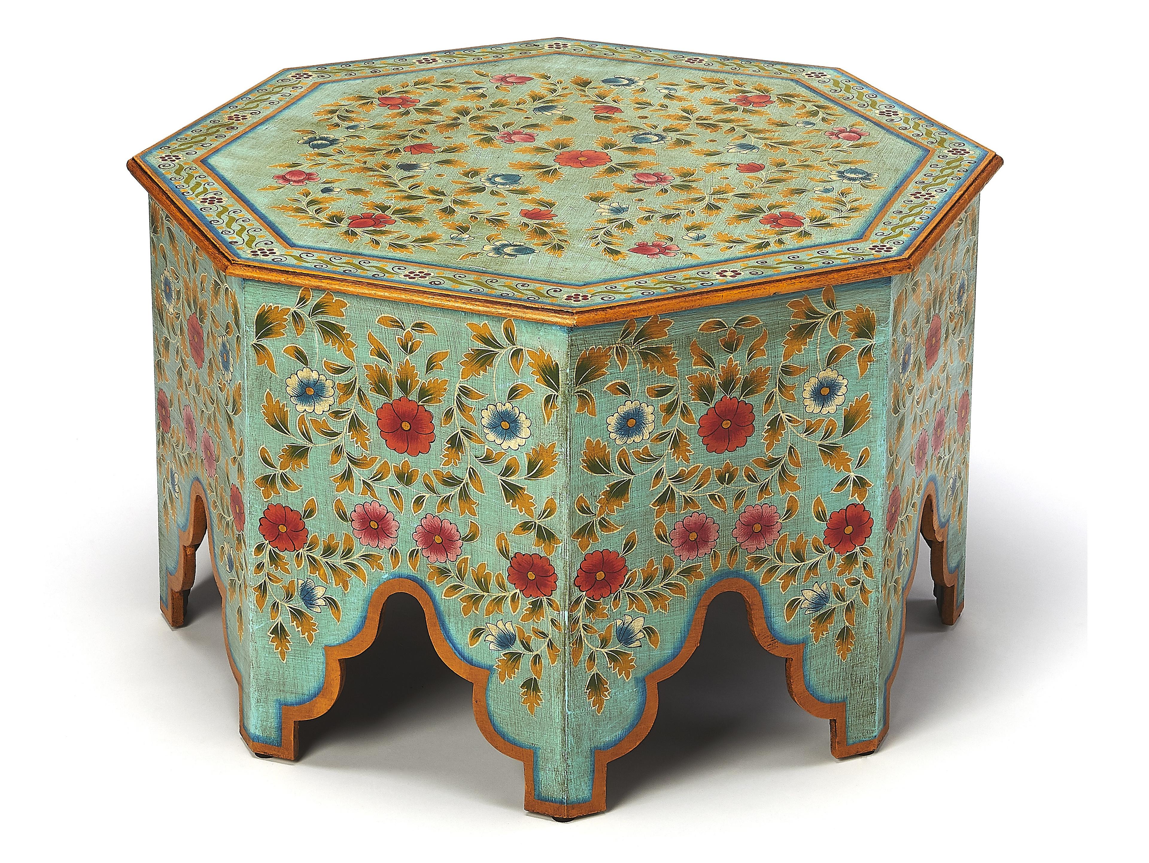 Butler Priya Octagon Wood Artifacts Coffee Table