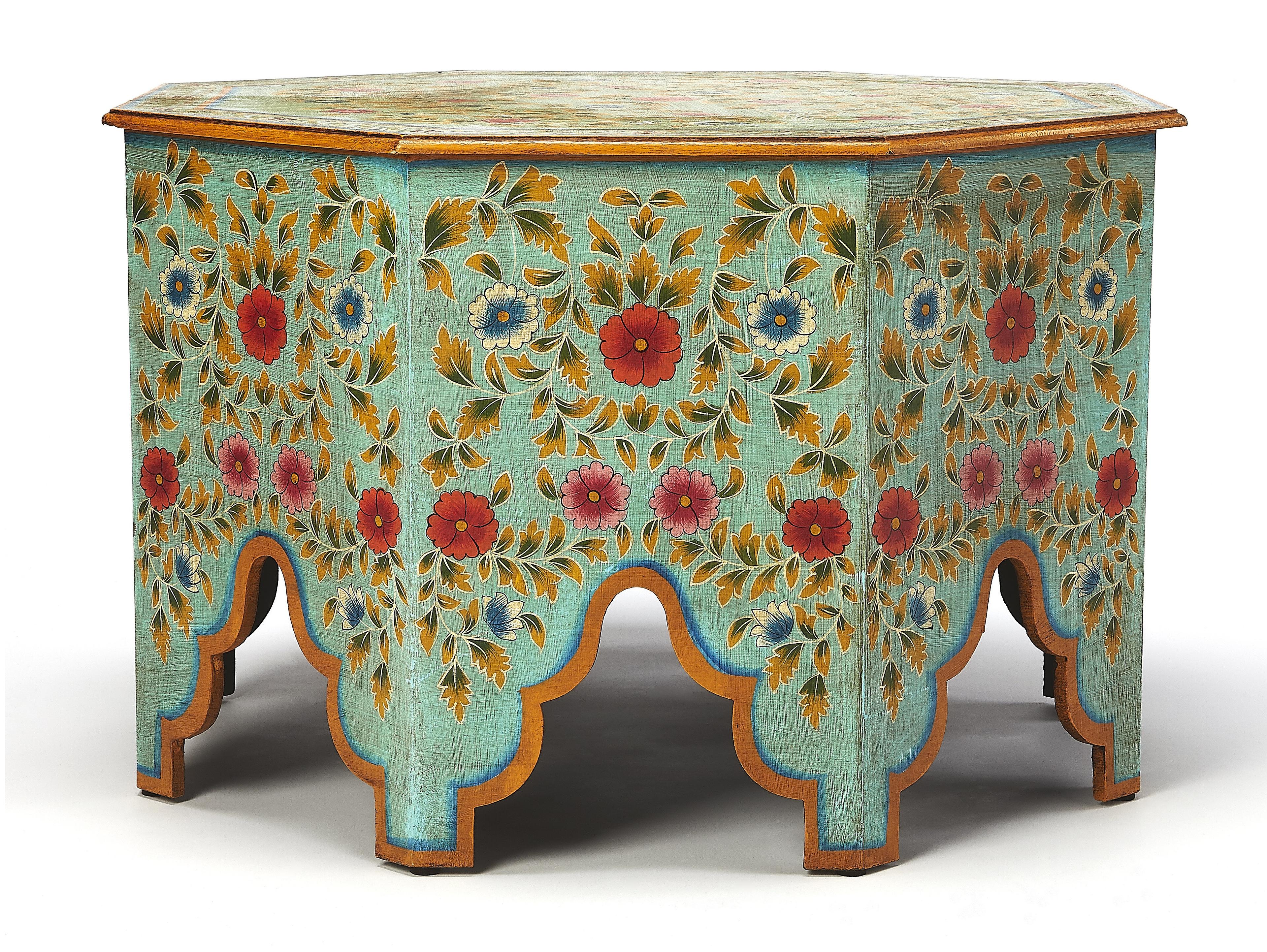 Butler Priya Octagon Wood Artifacts Coffee Table