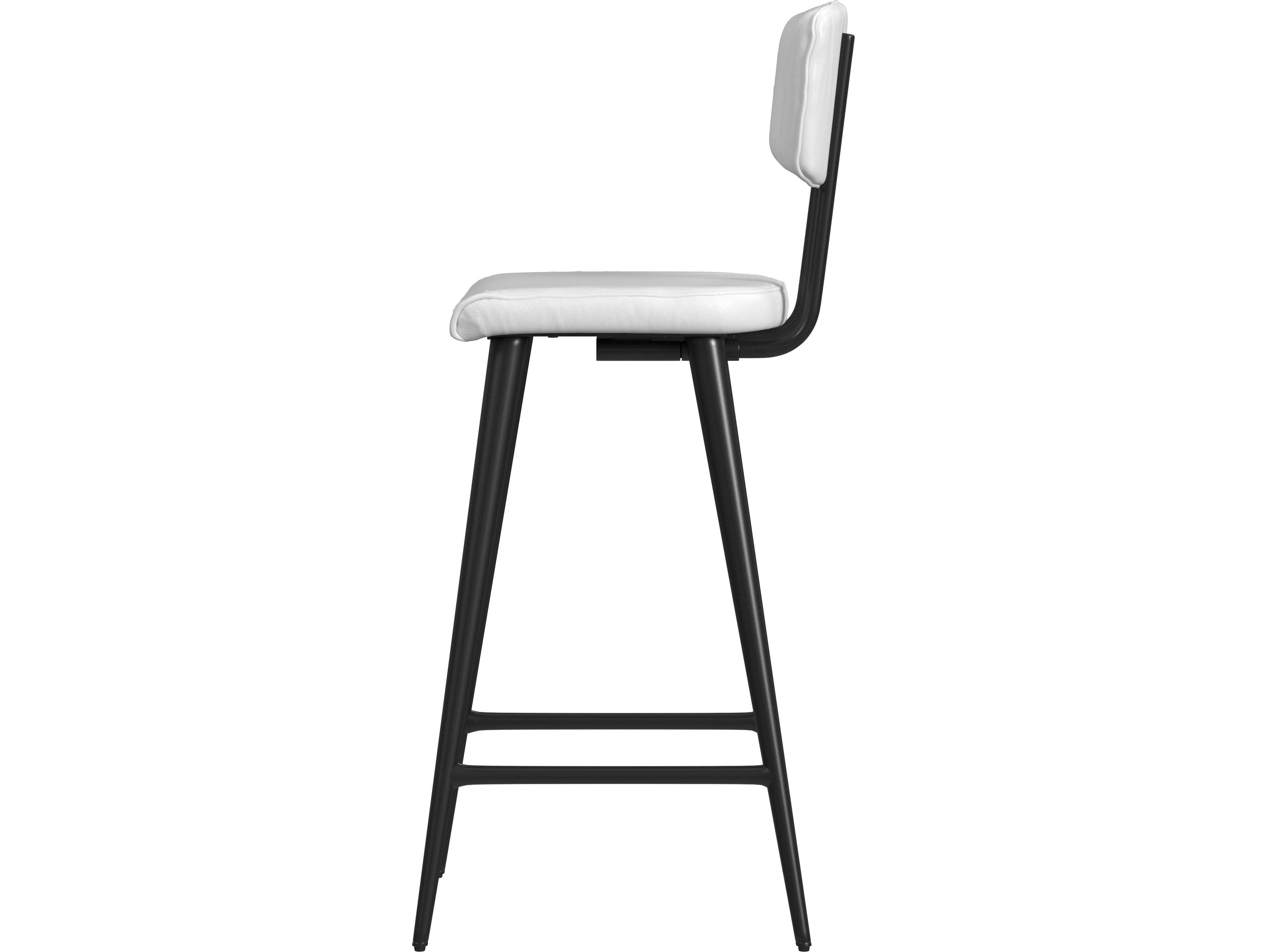 Butler Saddle White Leather Counter Stool