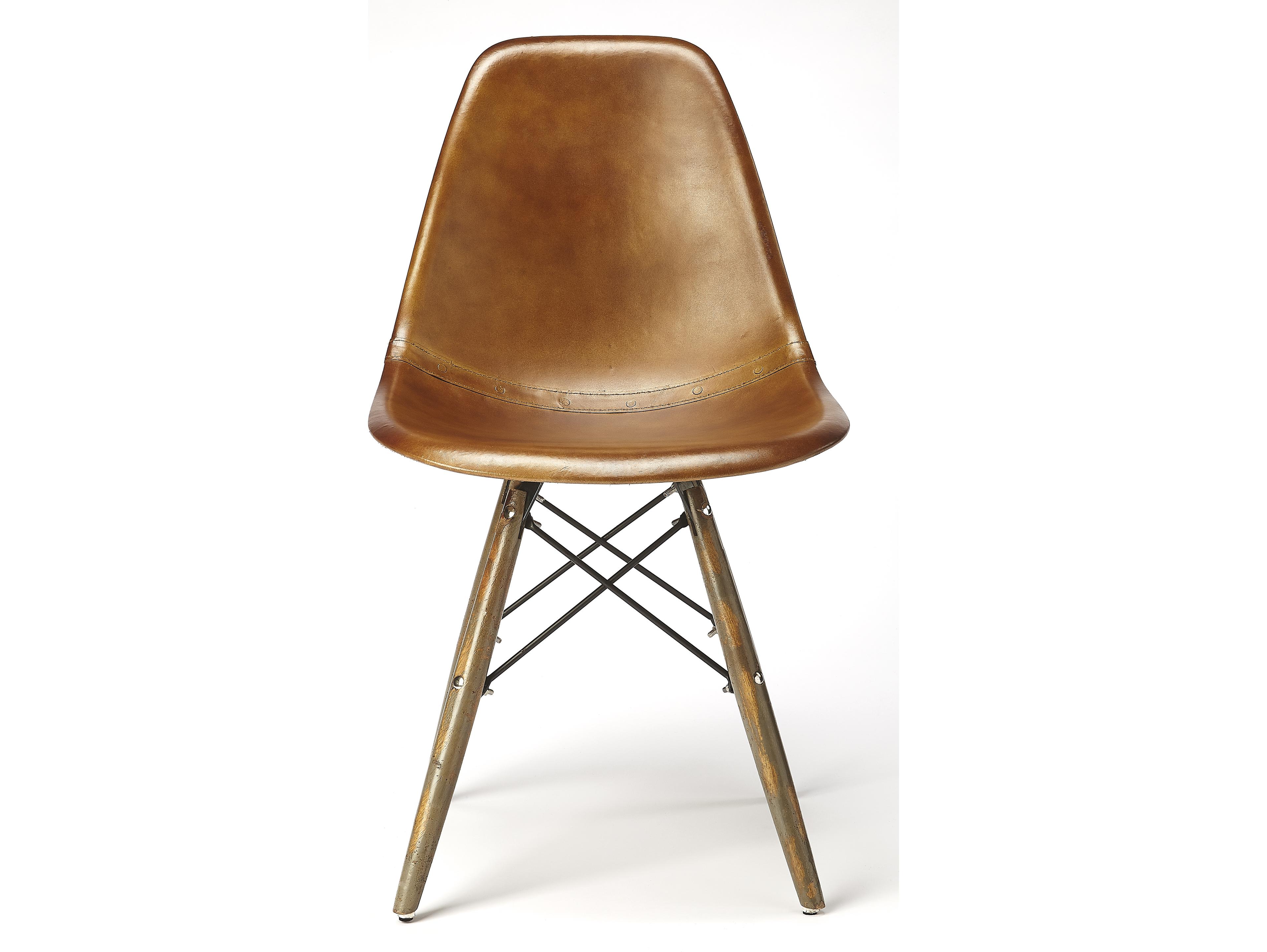 Butler Orson Brown Leather Armless Dining Chair