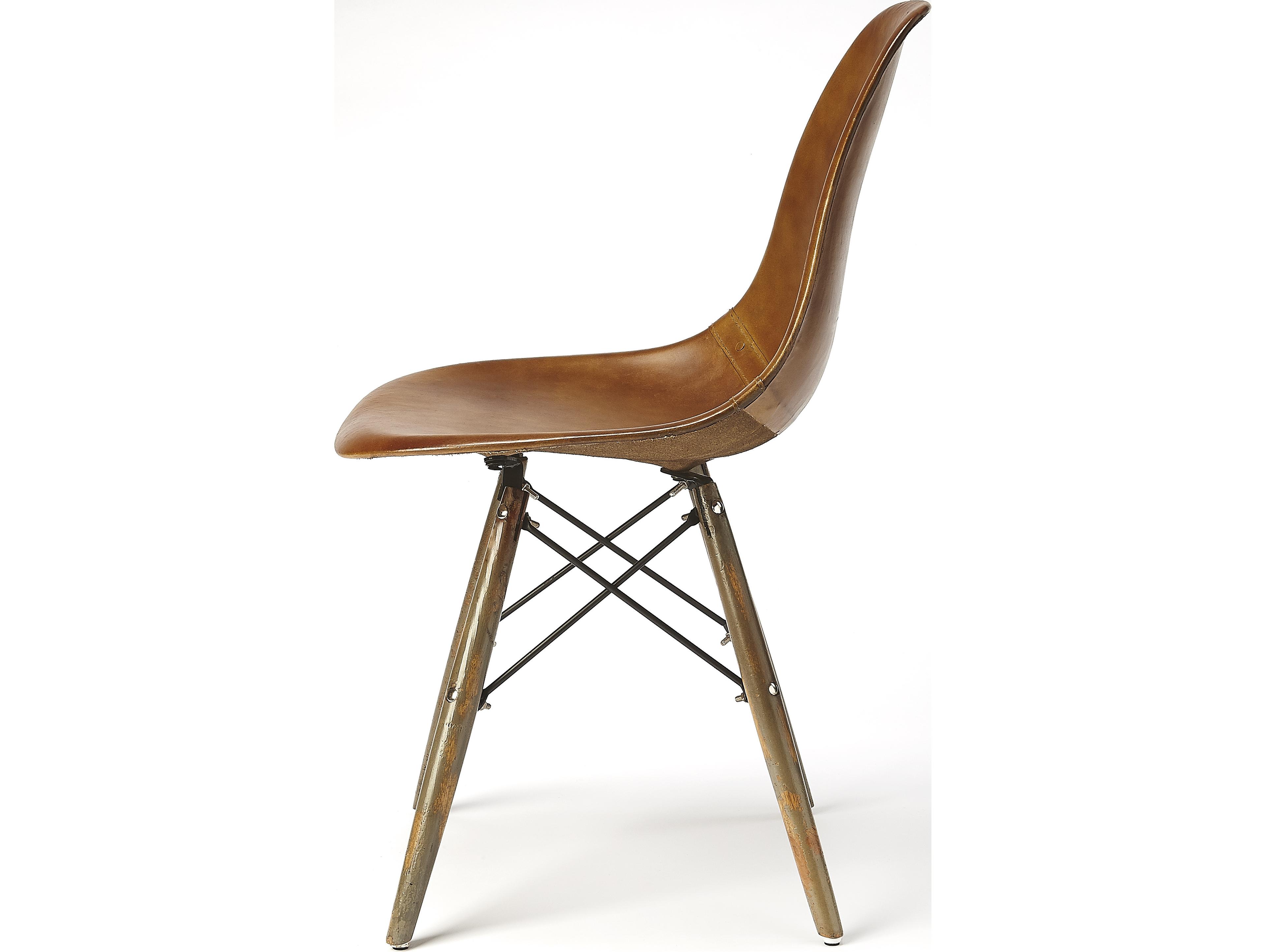 Butler Orson Brown Leather Armless Dining Chair