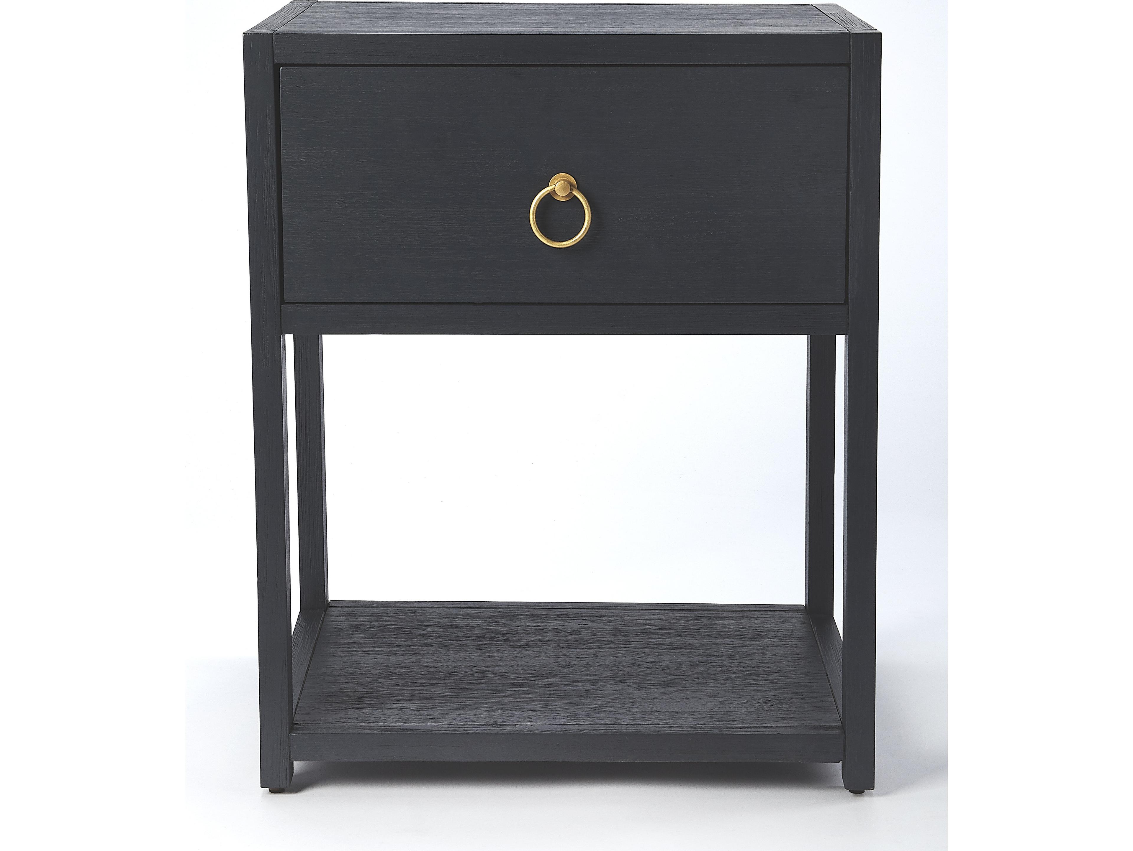 Butler Lark Square Wood Navy Blue End Table