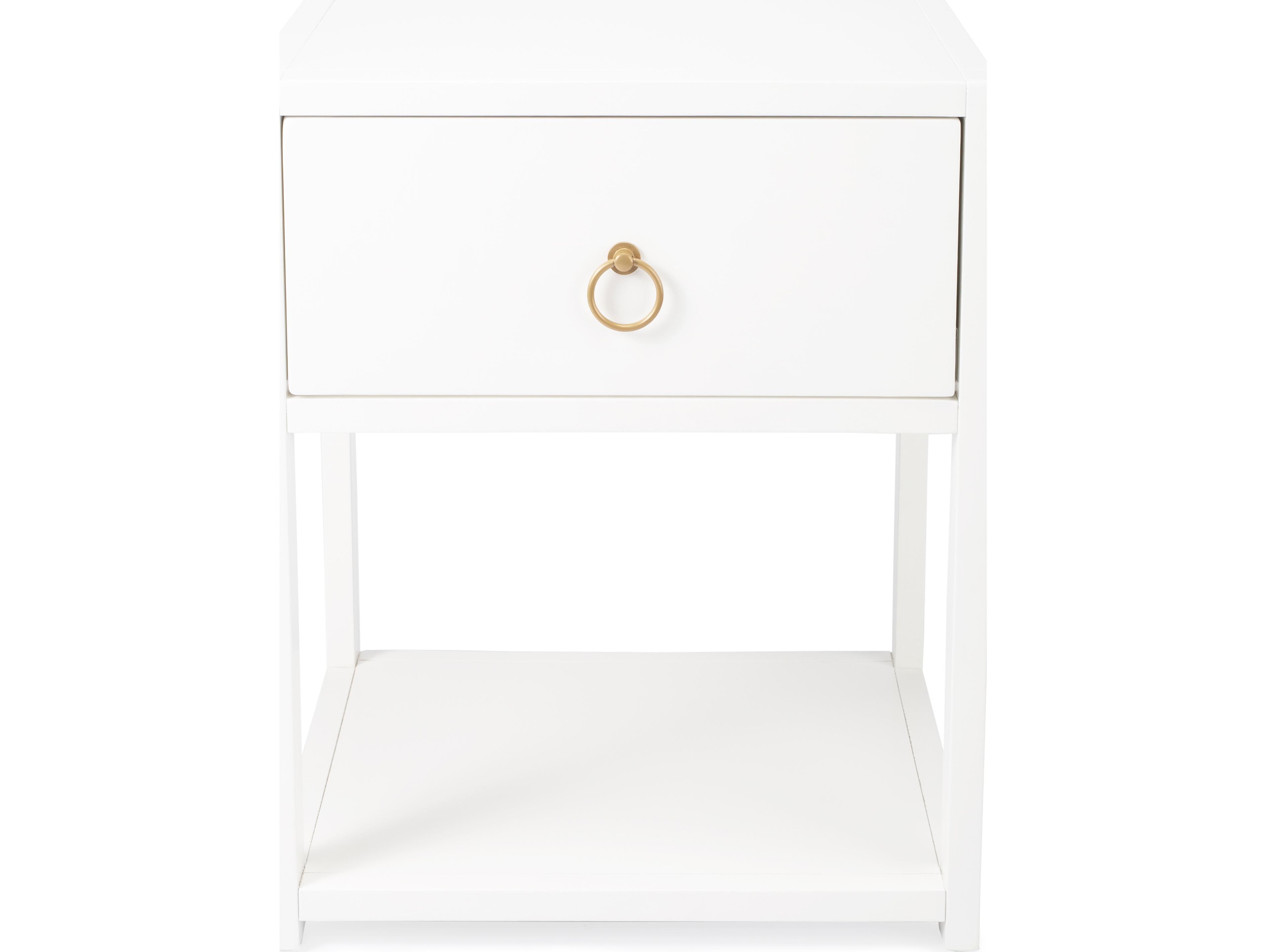 Butler Lark Square Wood White End Table