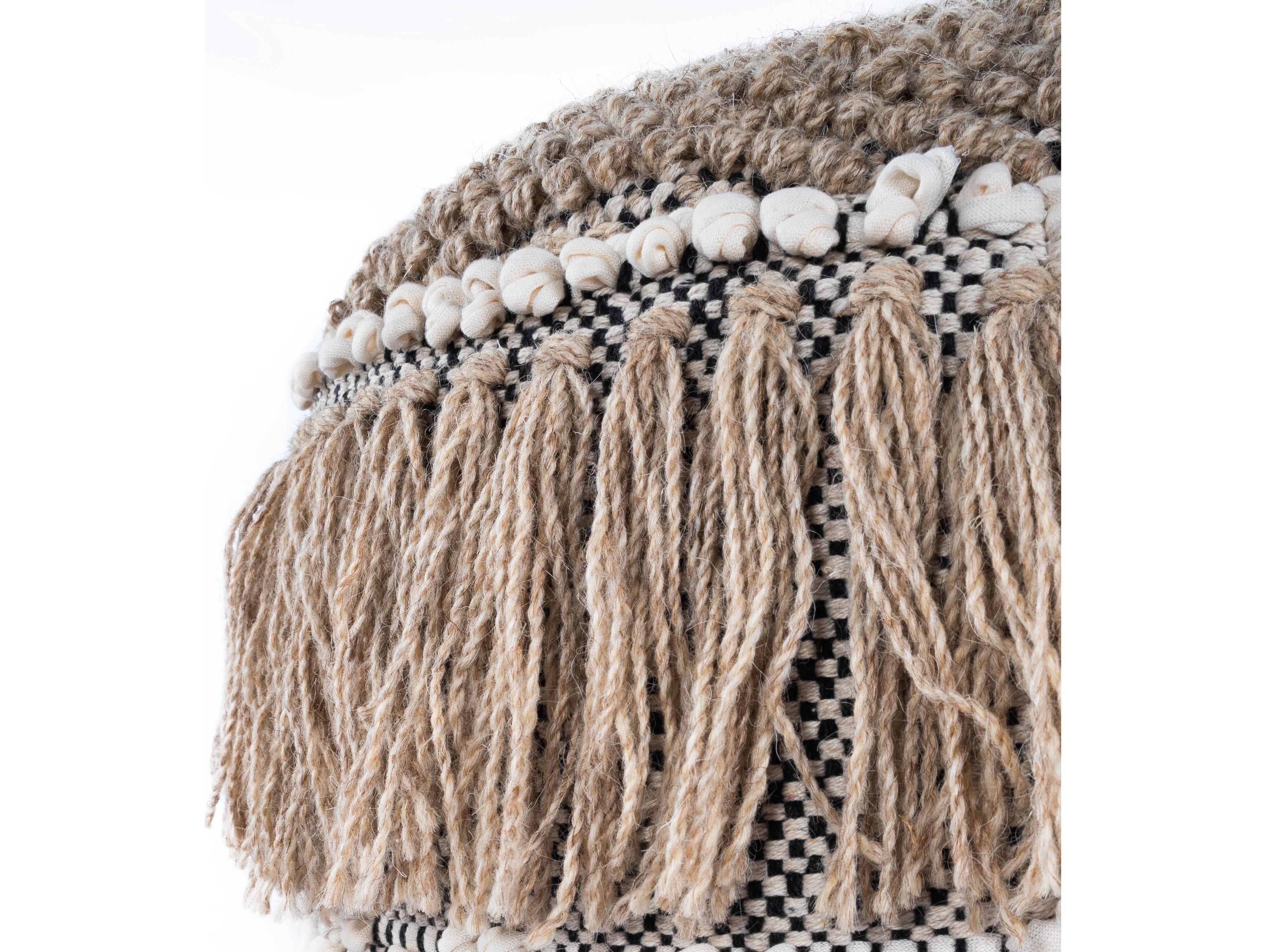 Butler Zoey Beige Upholstered Pouf