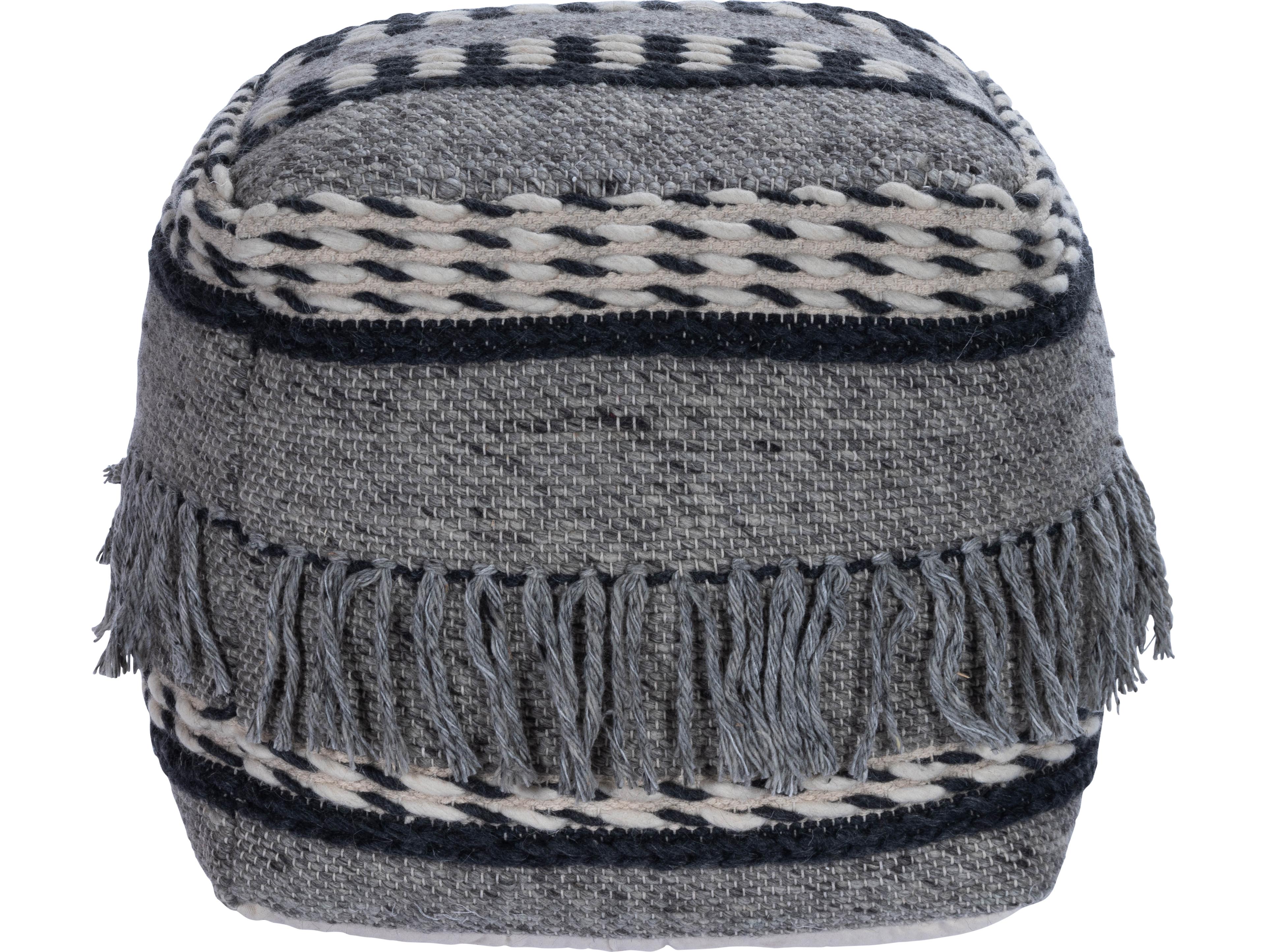 Butler Brynn Gray Upholstered Pouf