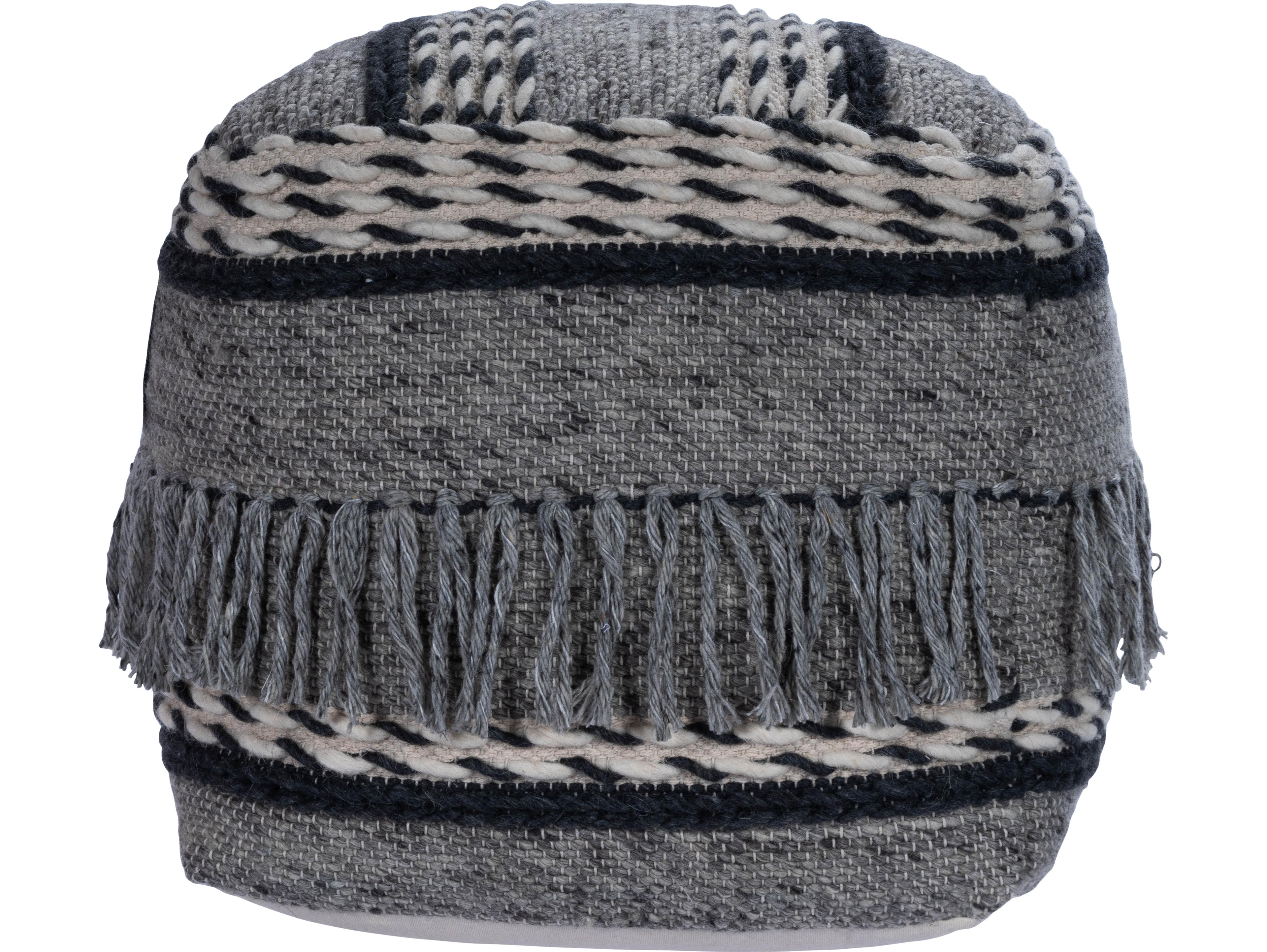 Butler Brynn Gray Upholstered Pouf