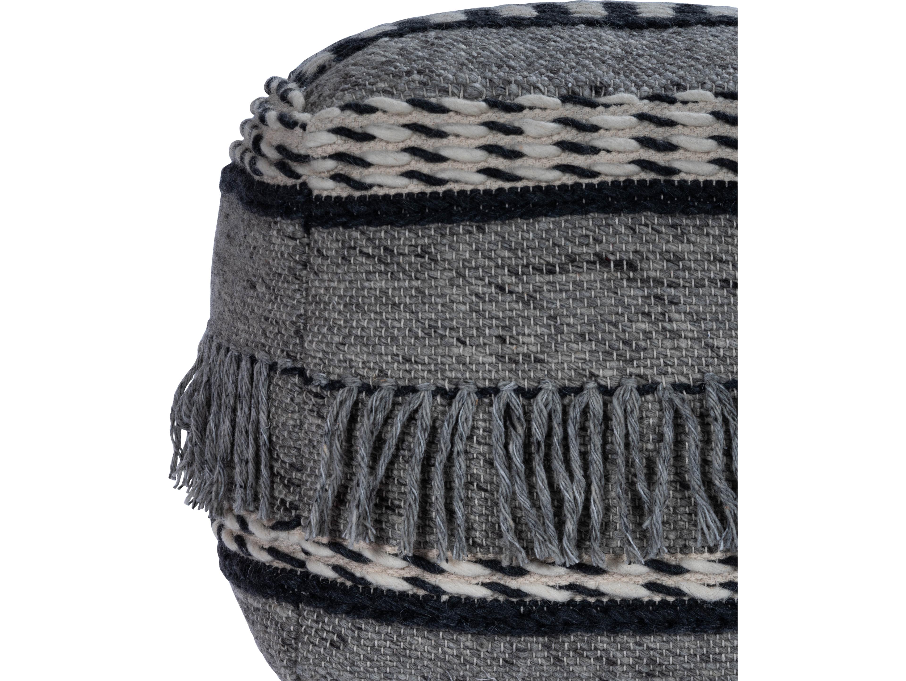 Butler Brynn Gray Upholstered Pouf