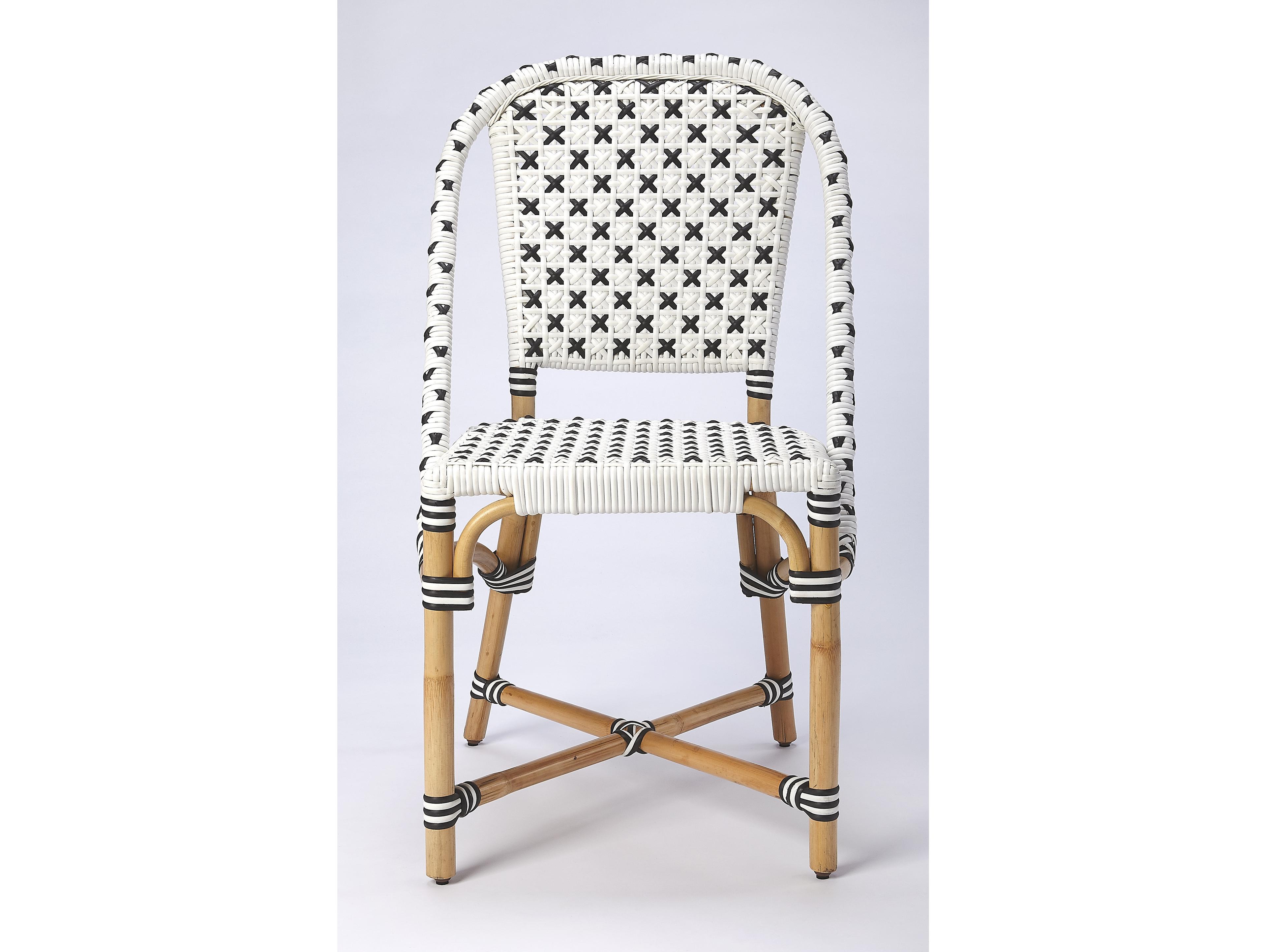 Butler Tenor Rattan White Armless Dining Chair