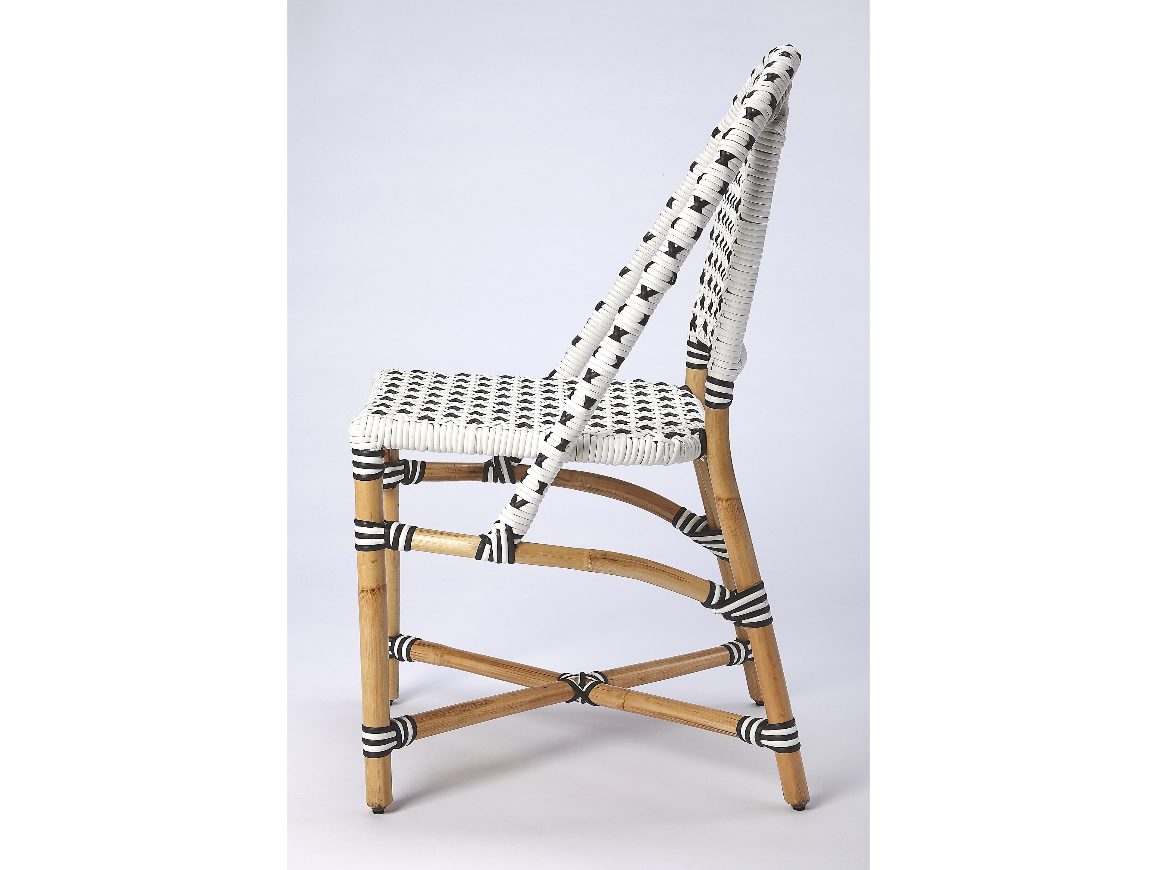 Butler Tenor Rattan White Armless Dining Chair