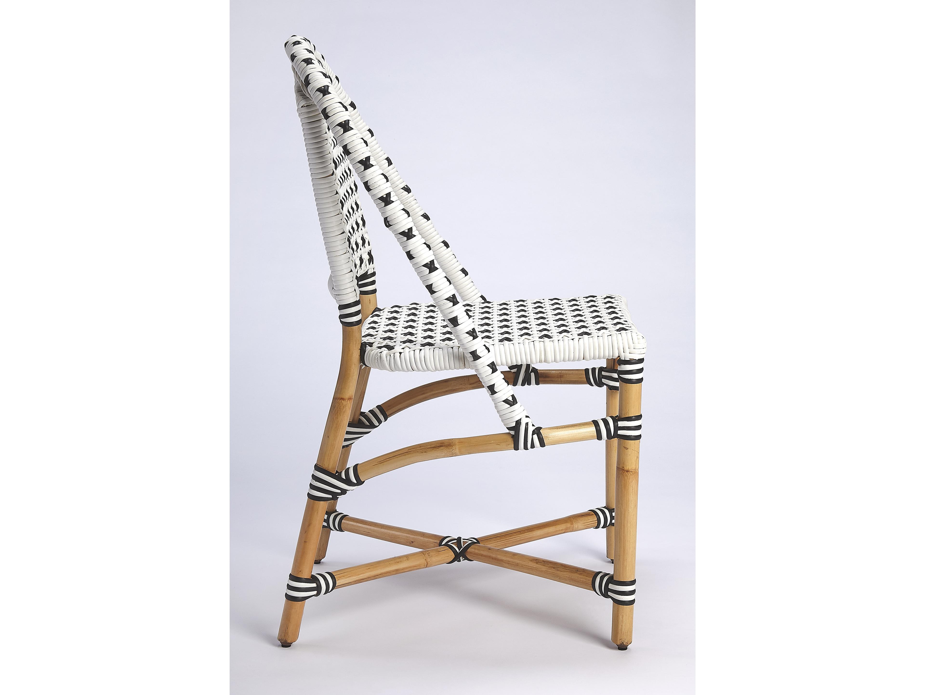 Butler Tenor Rattan White Armless Dining Chair